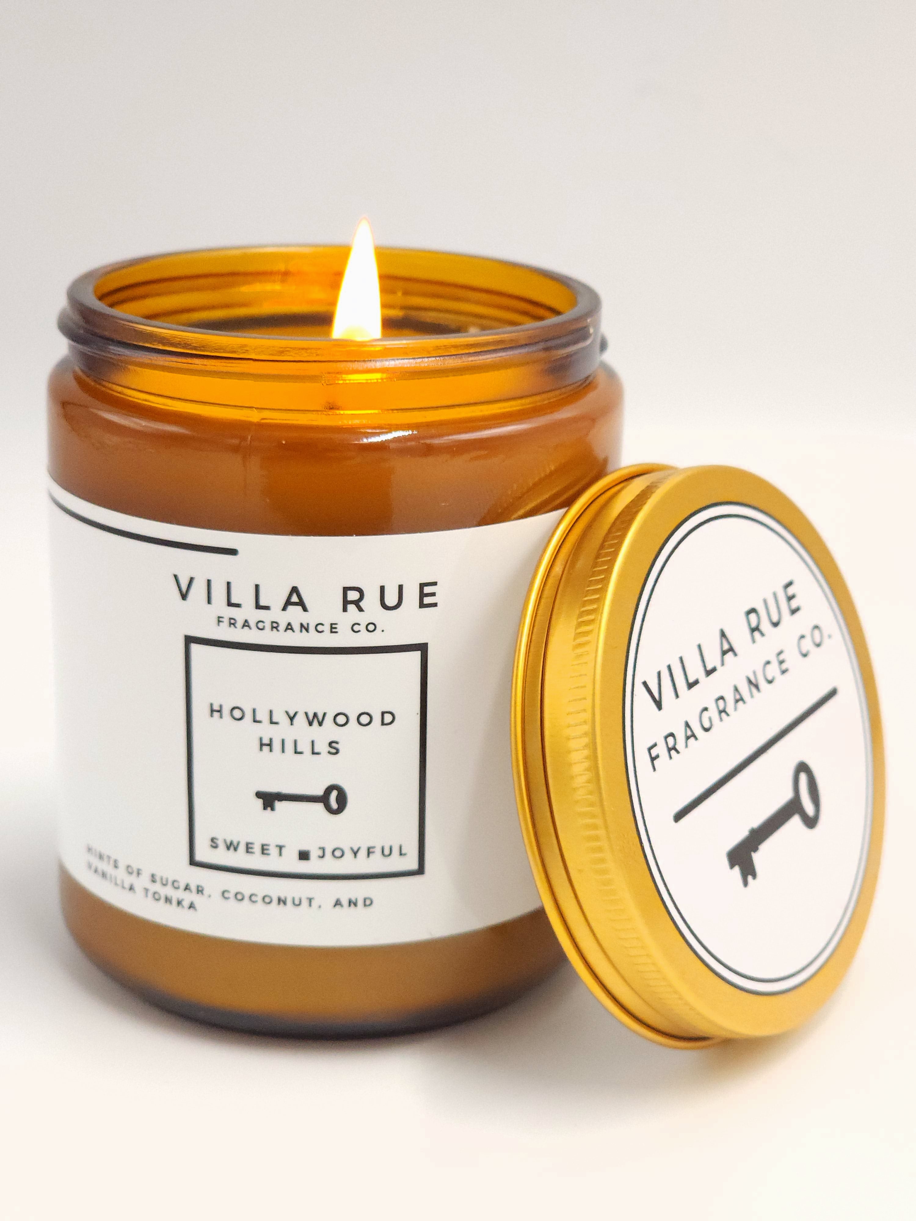Villa Rue Hollywood Hills soy candle — 8oz Amber Jar