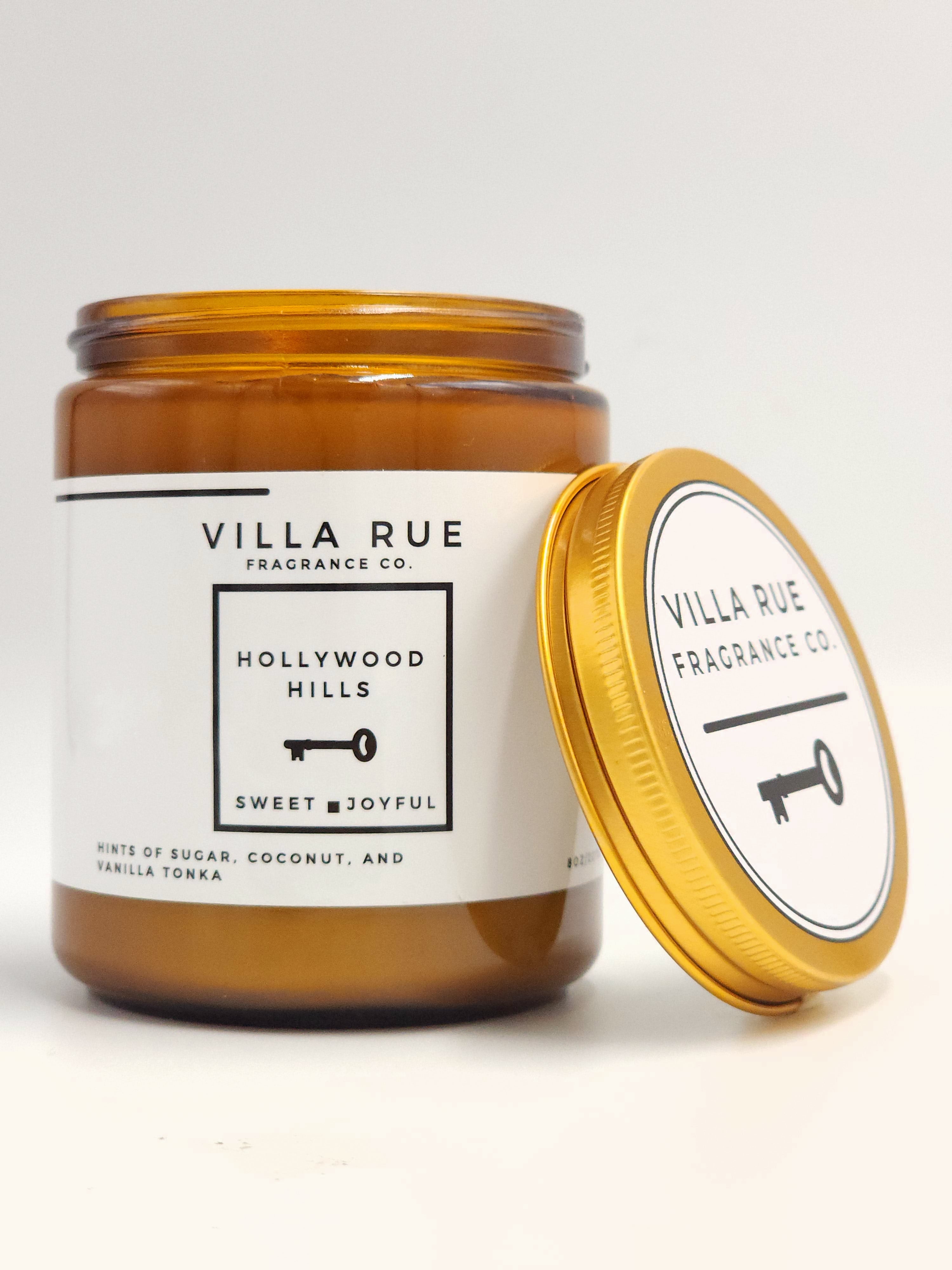 Villa Rue Hollywood Hills soy candle — 8oz Amber Jar