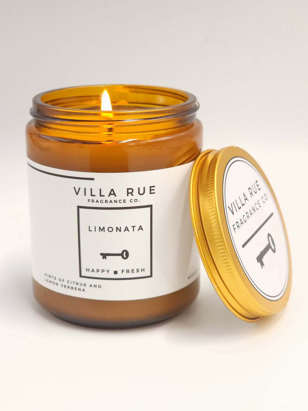 Villa Rue Limonata soy candle — 8oz Amber Jar