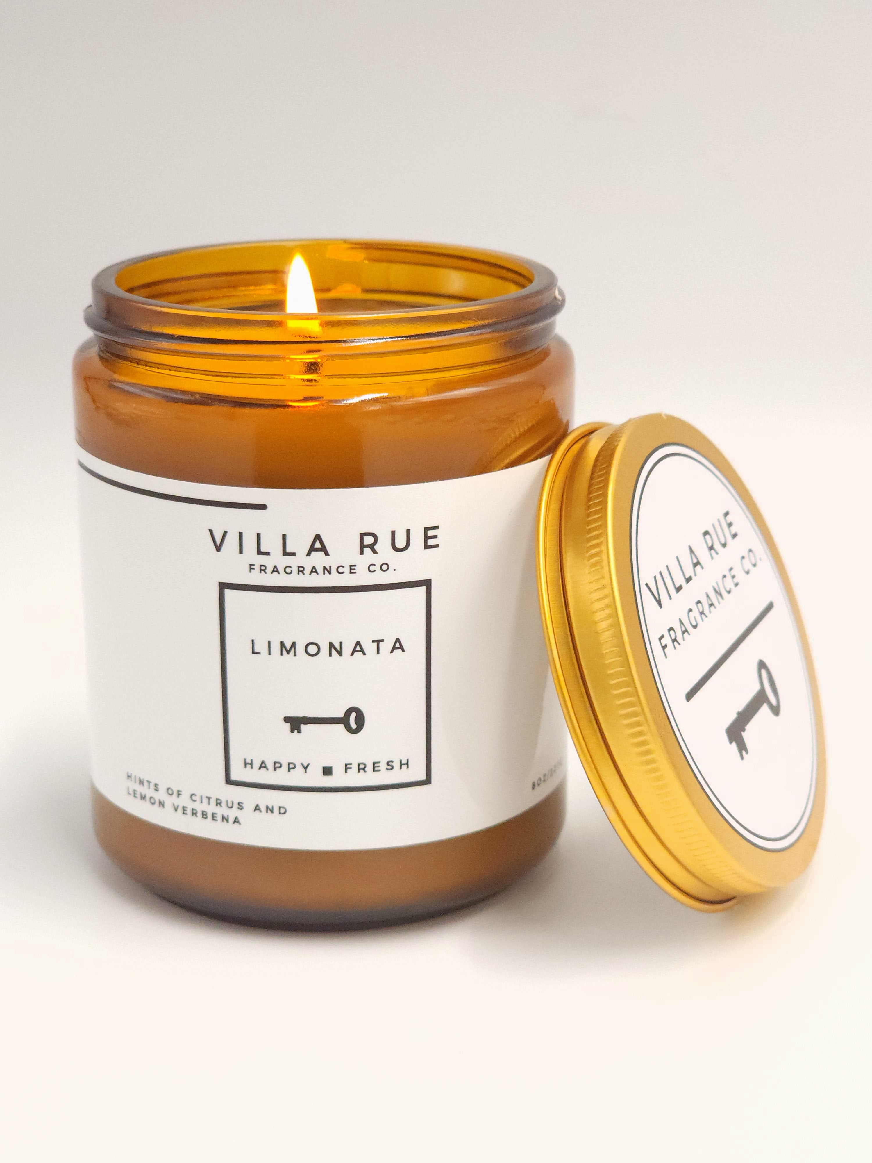 Villa Rue Limonata soy candle — 8oz Amber Jar