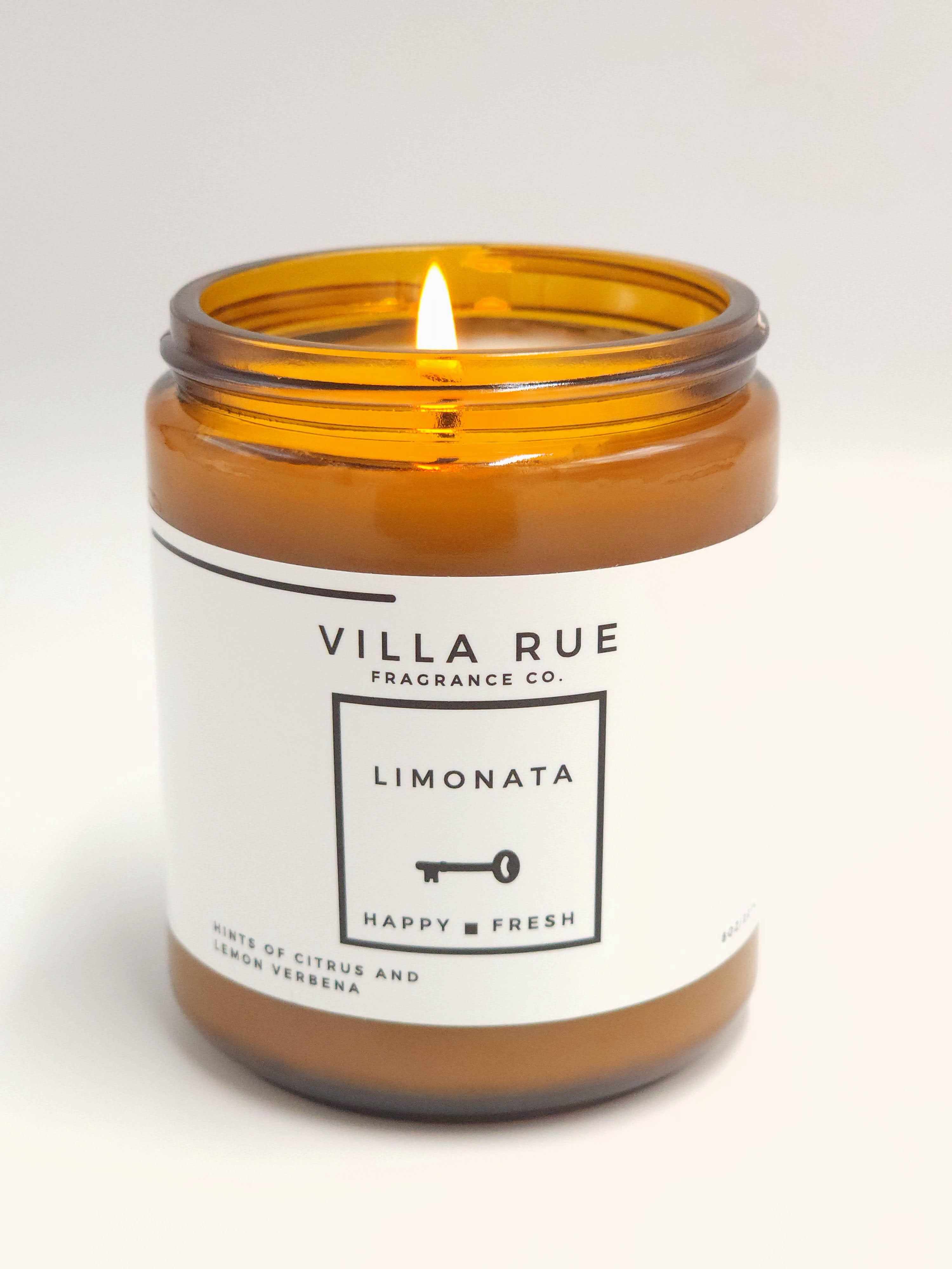 Villa Rue Limonata soy candle — 8oz Amber Jar