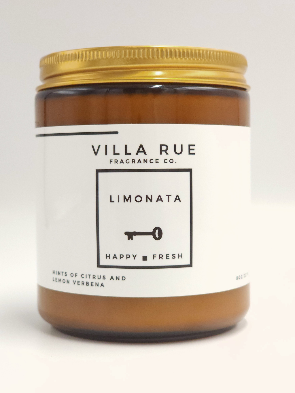 Villa Rue Limonata soy candle — 8oz Amber Jar