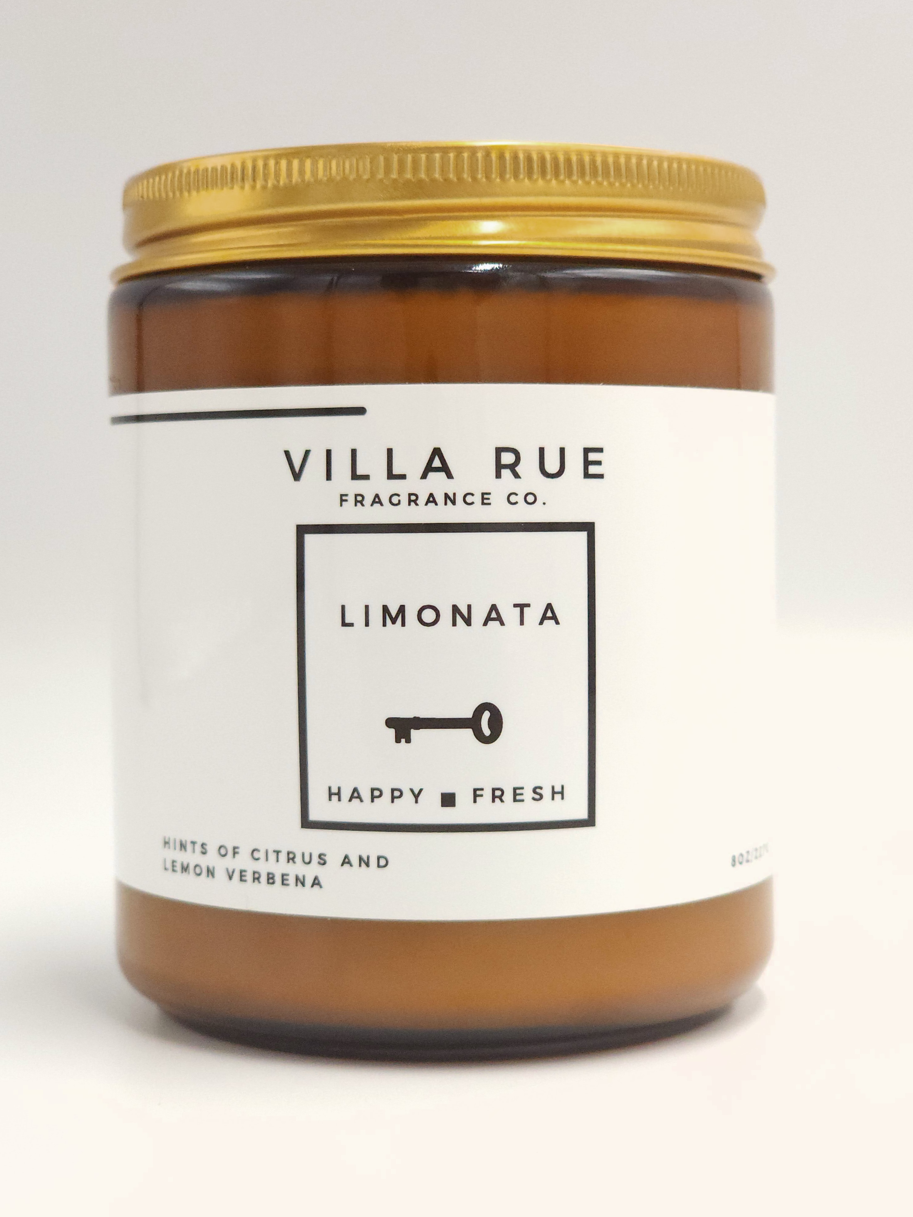 Villa Rue Limonata soy candle — 8oz Amber Jar