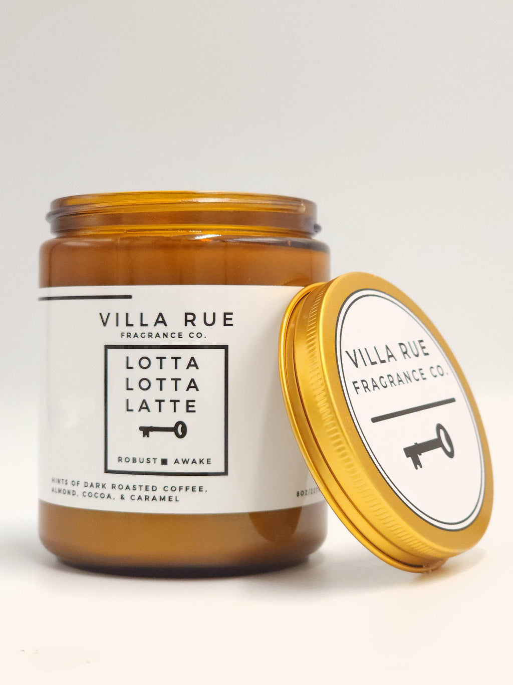 Villa Rue Lotta Lotta Latte soy candle — 8oz Amber Jar