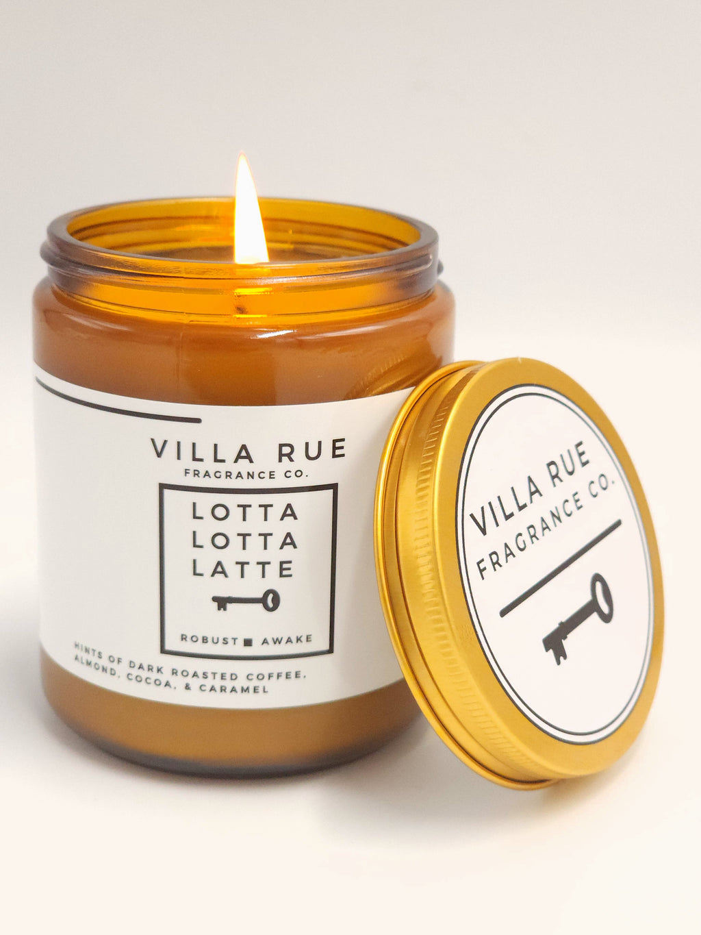 Villa Rue Lotta Lotta Latte soy candle — 8oz Amber Jar