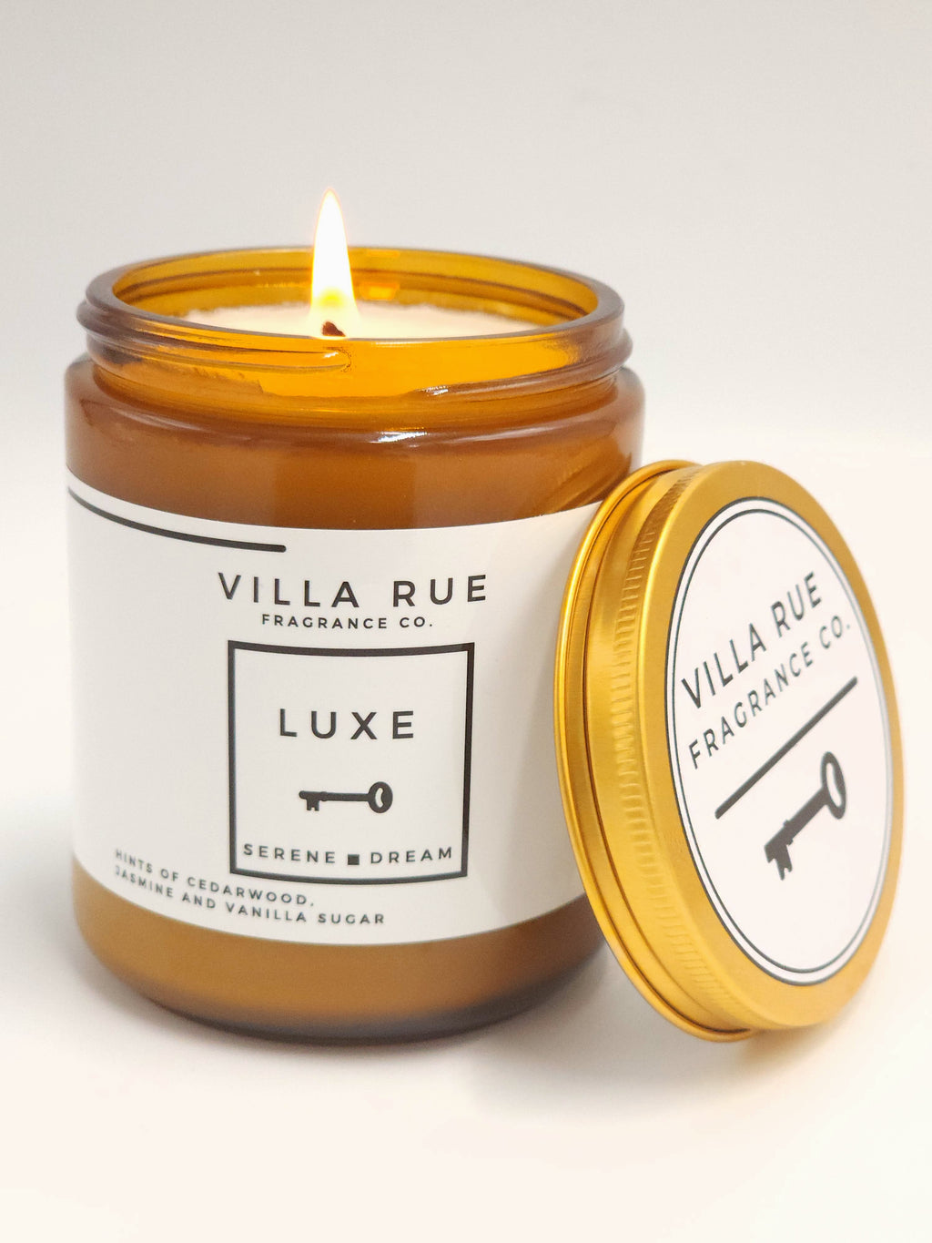 Villa Rue Luxe soy candle — 8oz Amber Jar