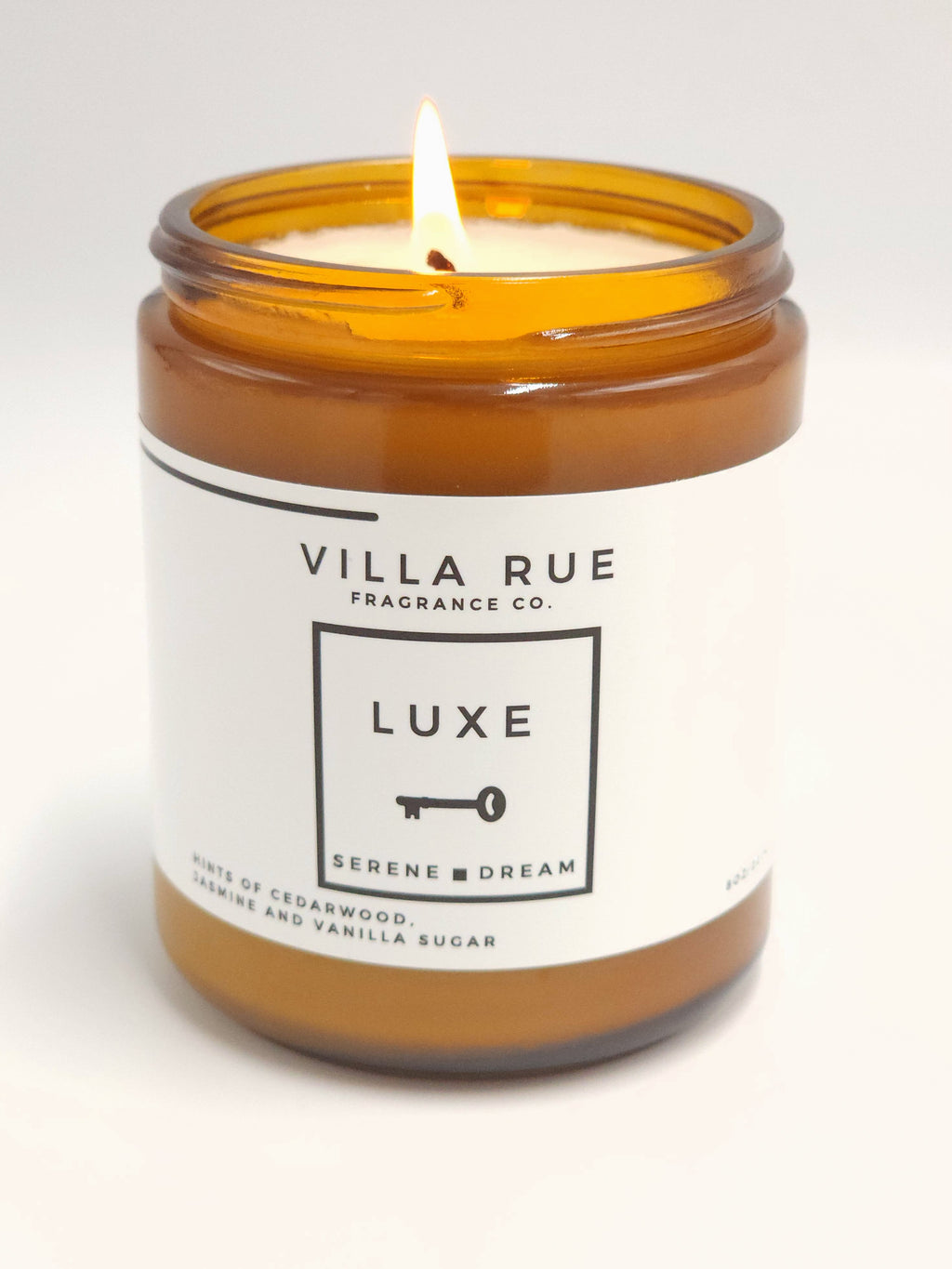 Villa Rue Luxe soy candle — 8oz Amber Jar