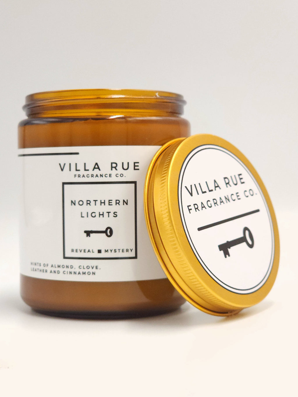 Villa Rue Northern Lights soy candle — 8oz Amber Jar