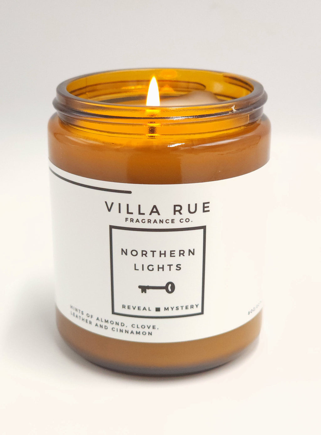 Villa Rue Northern Lights soy candle — 8oz Amber Jar