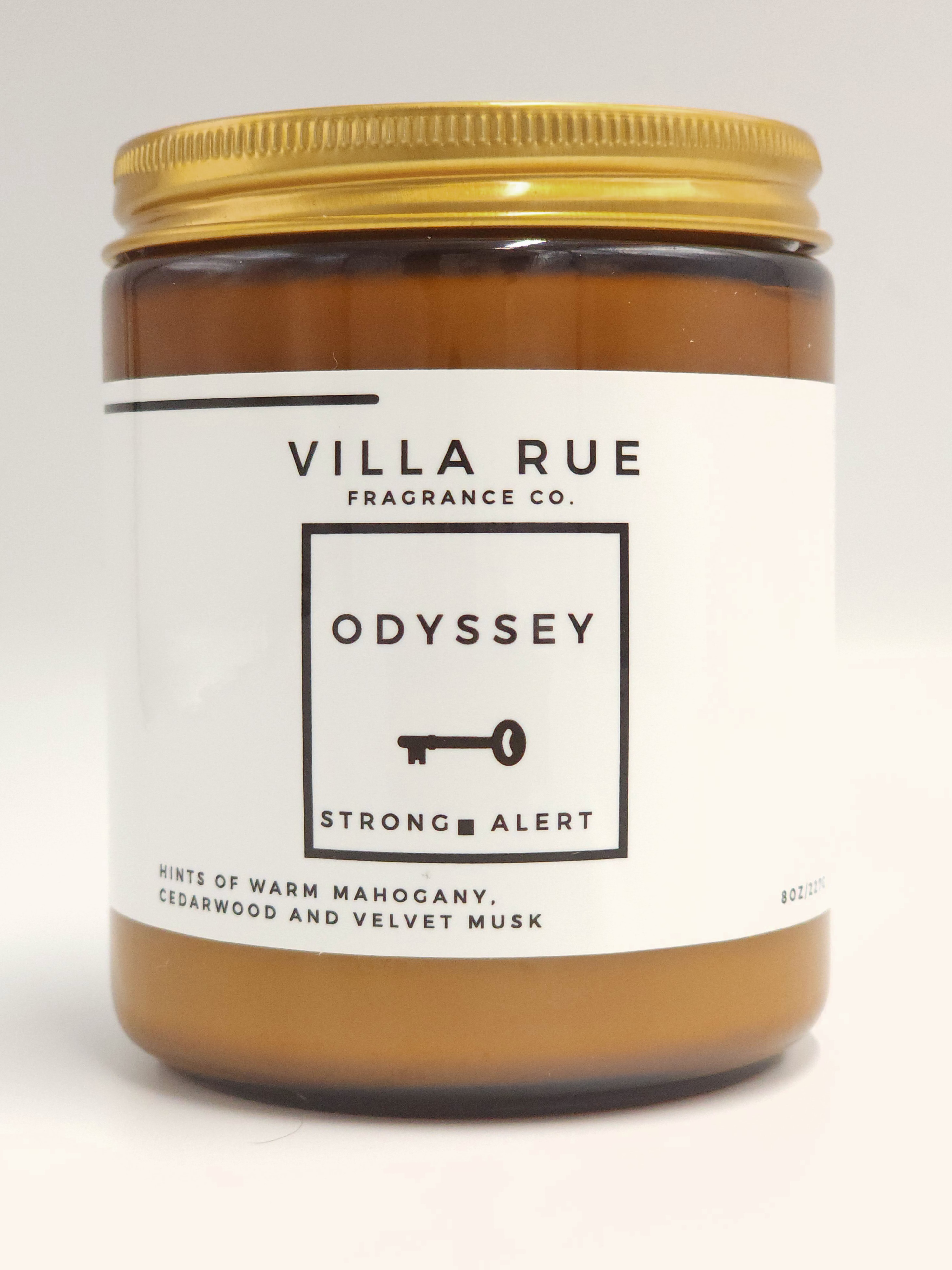 Villa Rue Odyssey soy candle — 8oz Amber Jar