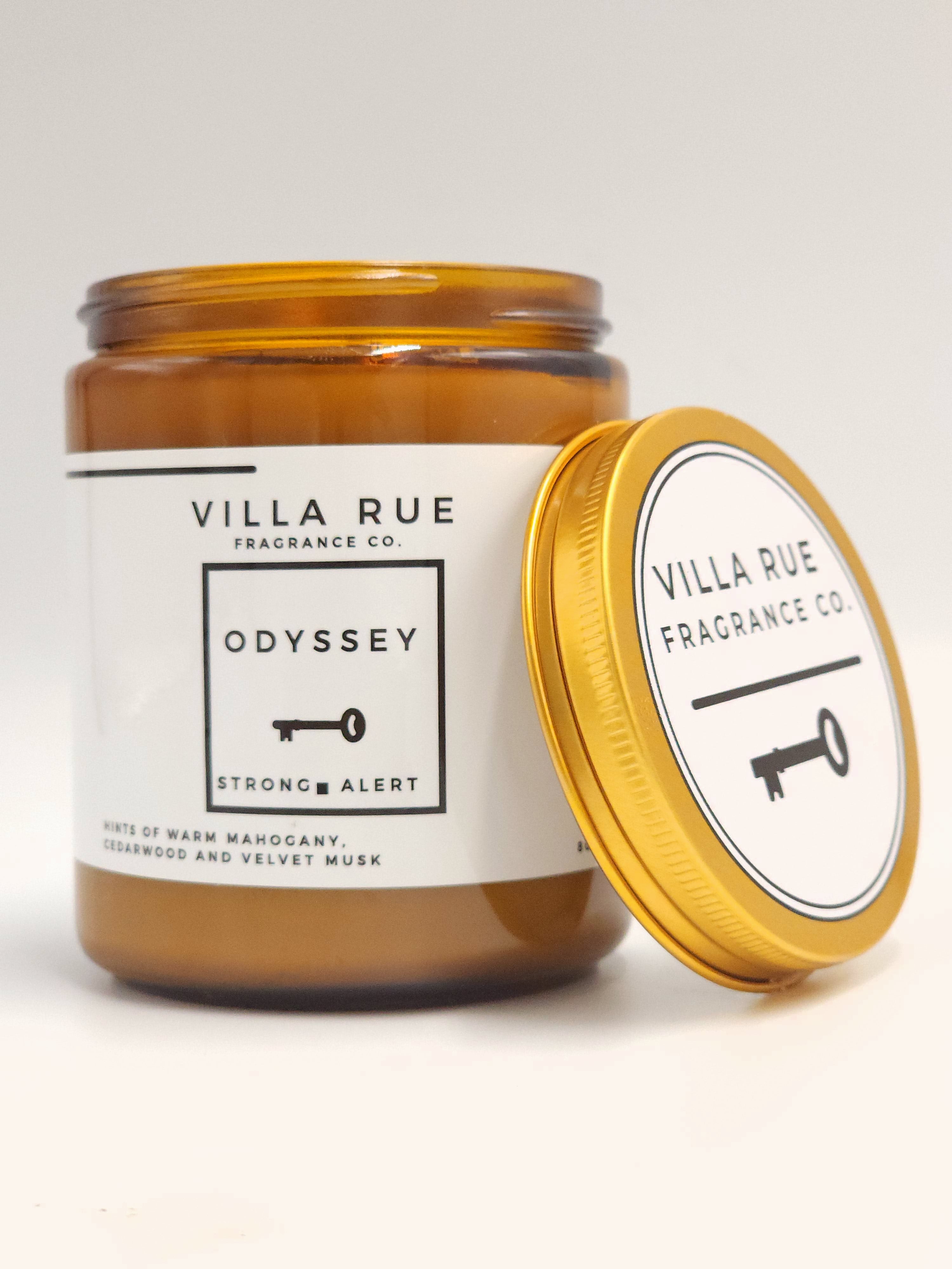 Villa Rue Odyssey soy candle — 8oz Amber Jar