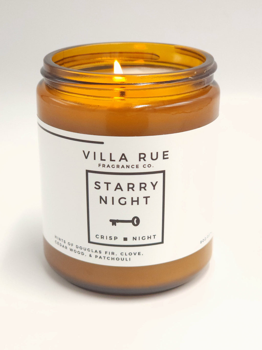 Villa Rue Starry Night soy candle — 8oz Amber Jar