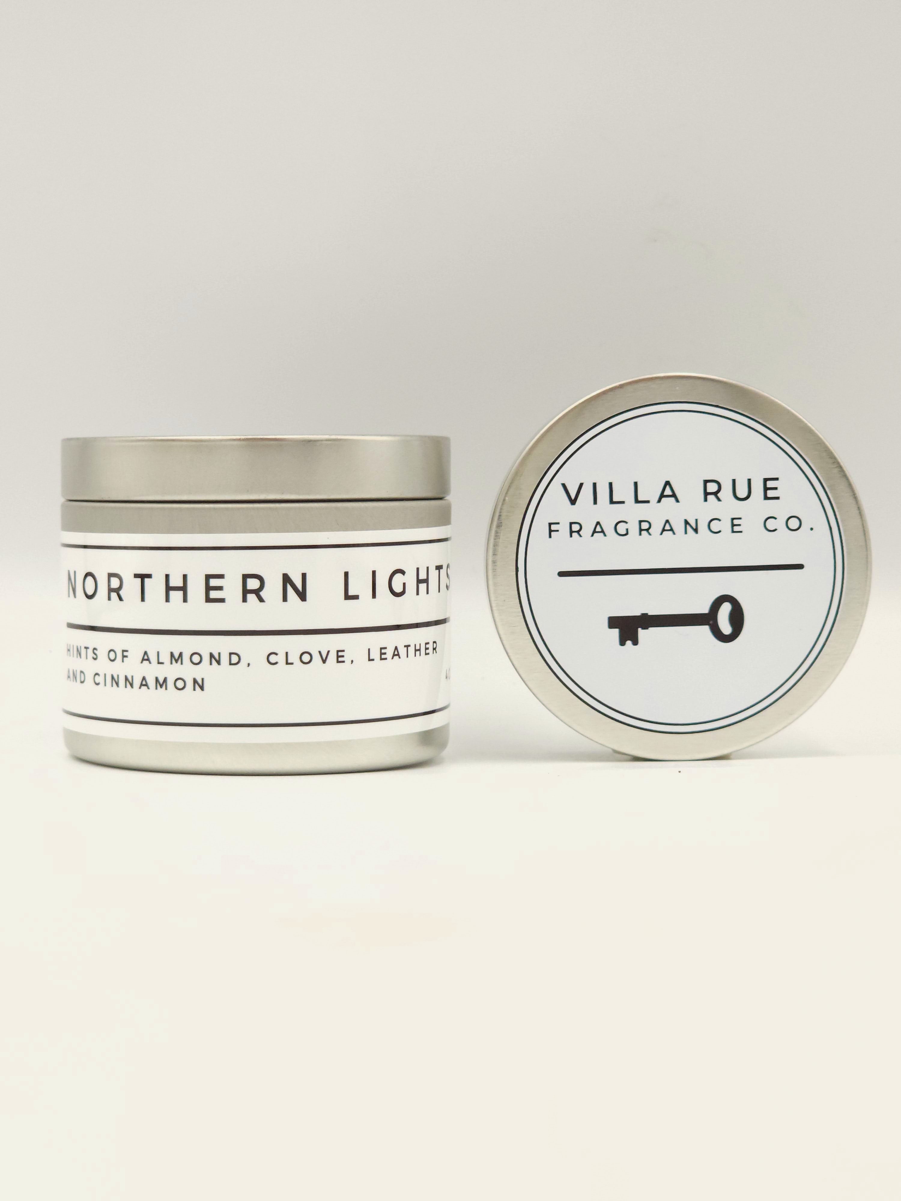 Villa Rue Northern Lights soy candle — 4oz Tin