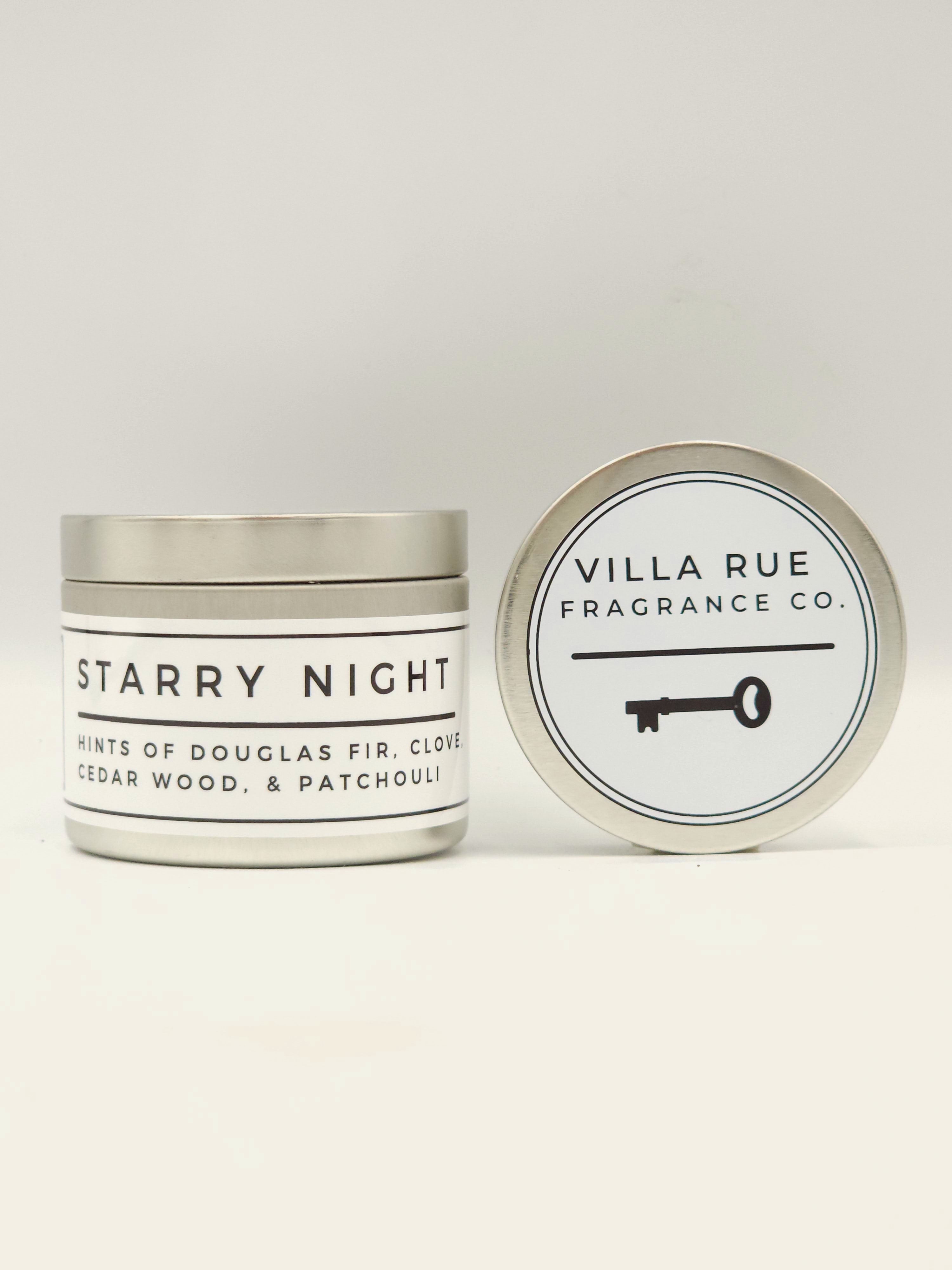 Villa Rue Starry Night soy candle — 4oz Tin