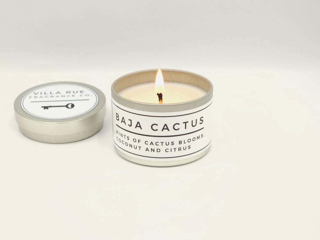 Villa Rue Baja Cactus soy candle — 4oz Tin