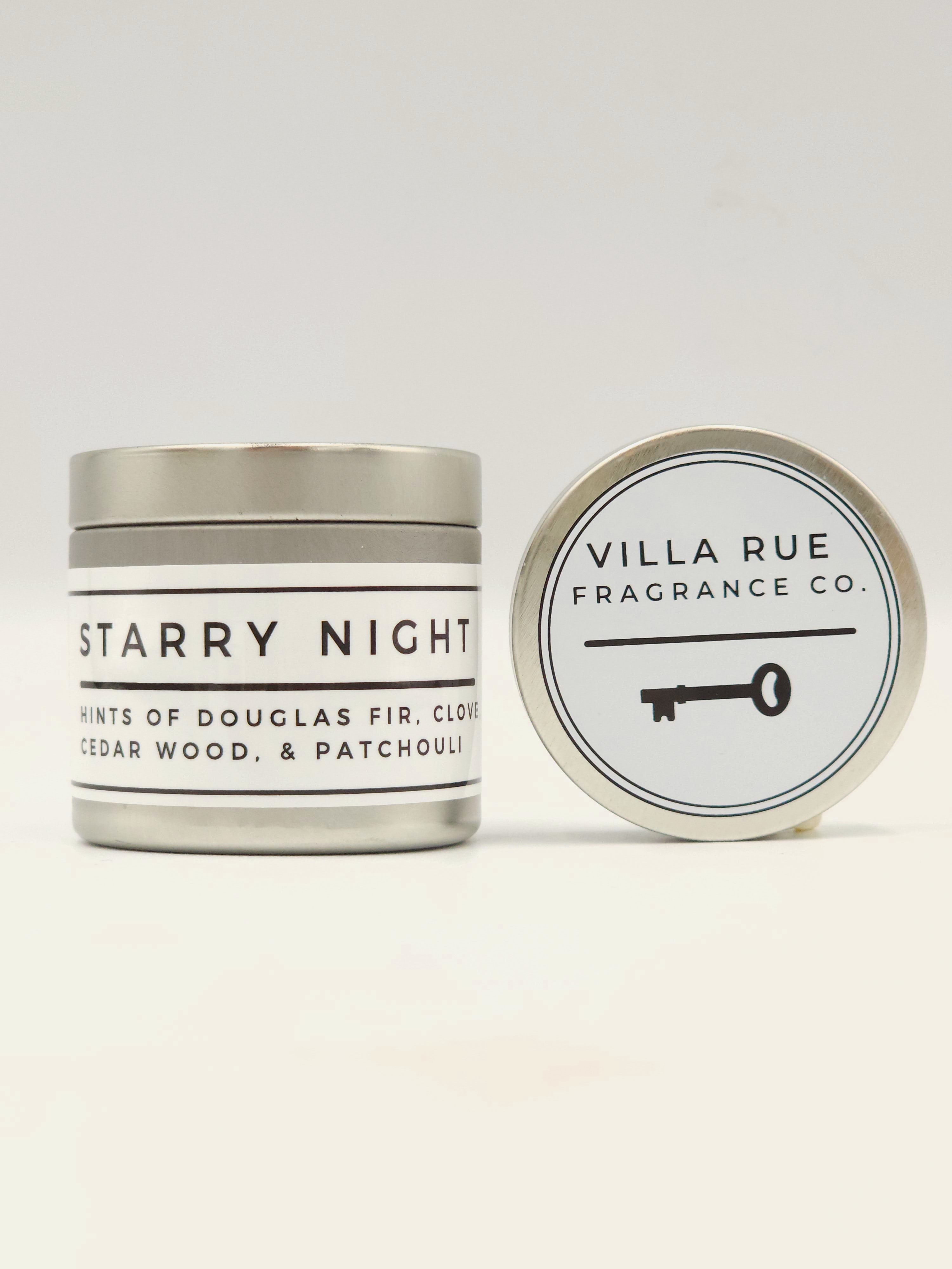 Villa Rue Starry Night soy candle — 2oz Tin