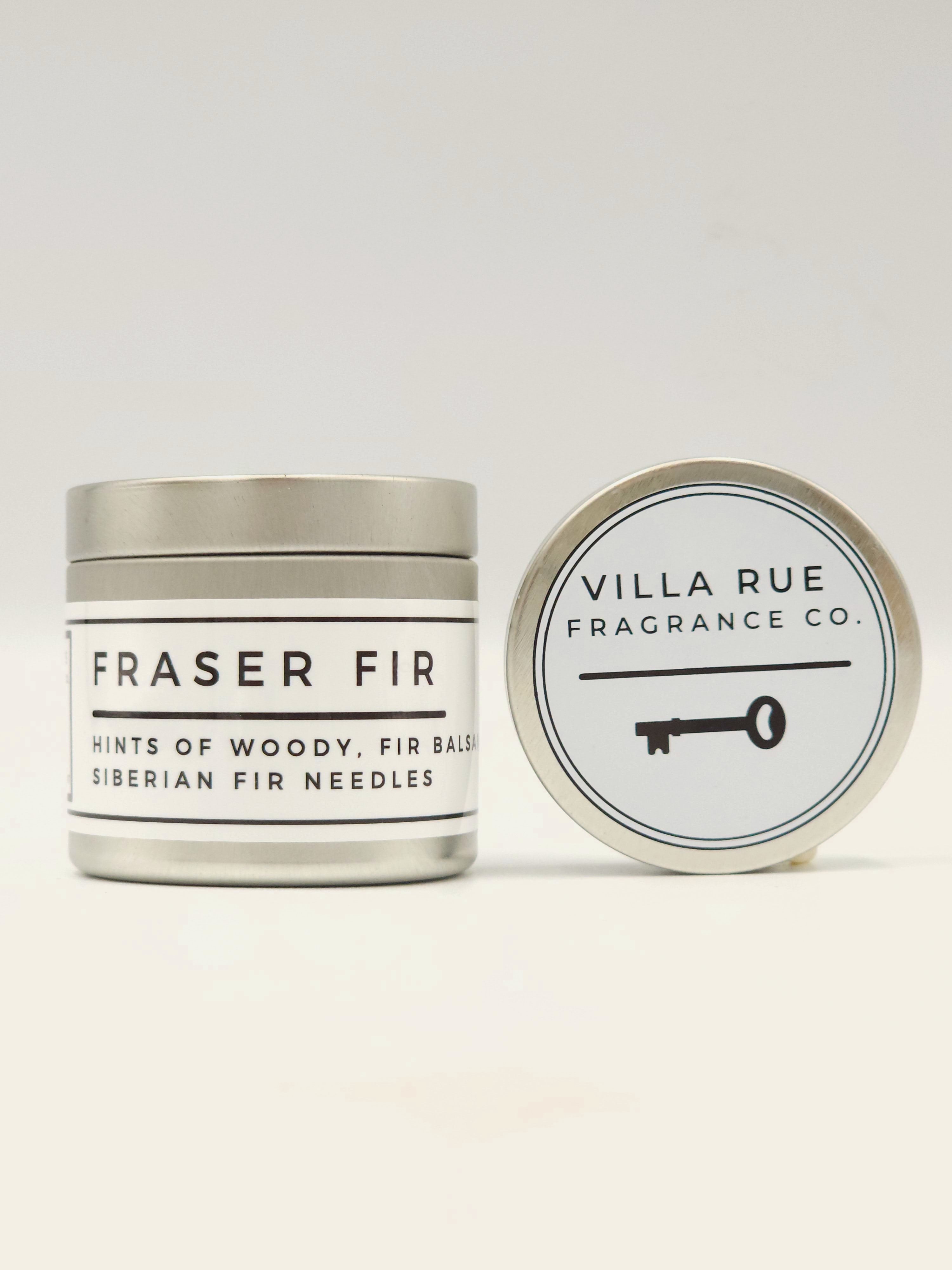 Villa Rue Fraser Fir soy candle — 2oz Tin