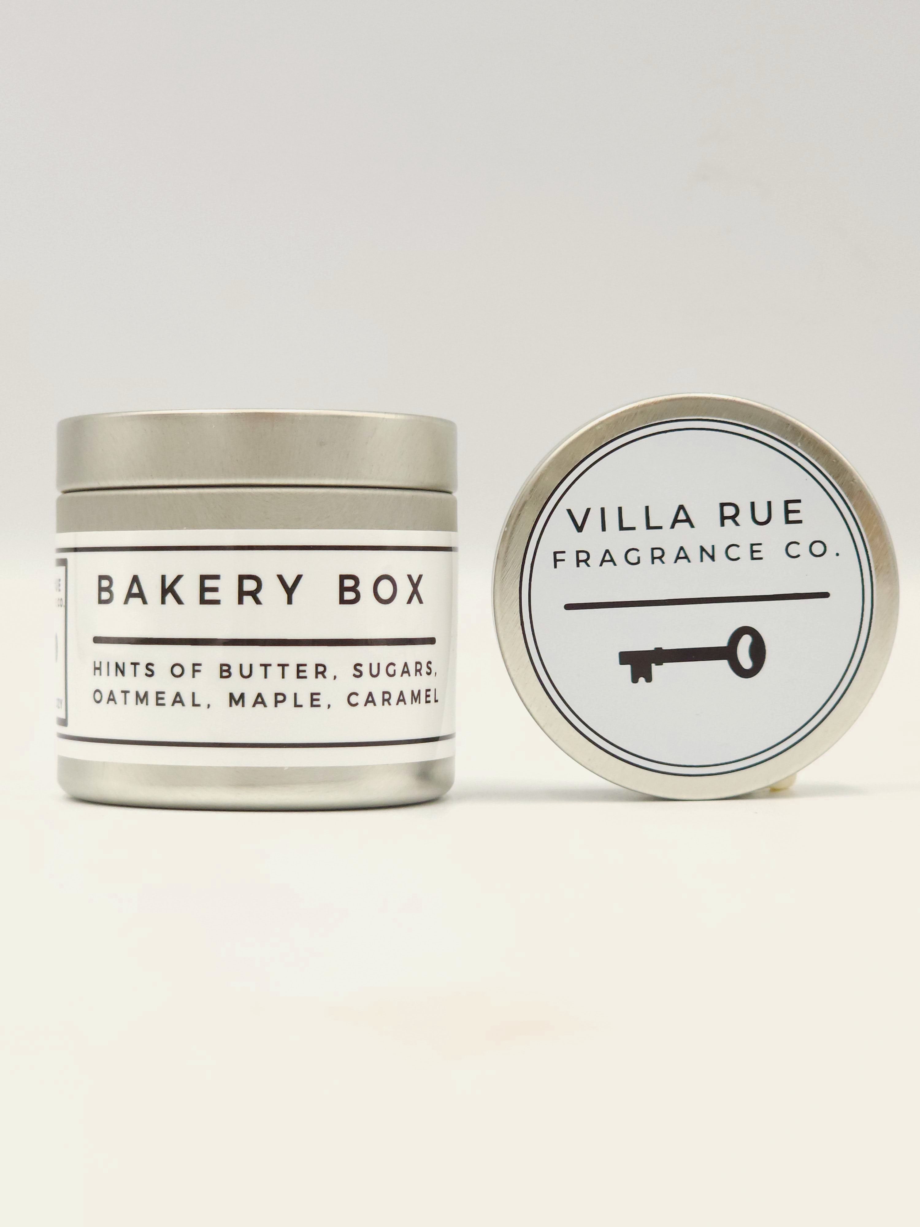 Villa Rue Bakery Box soy candle — 2oz Tin