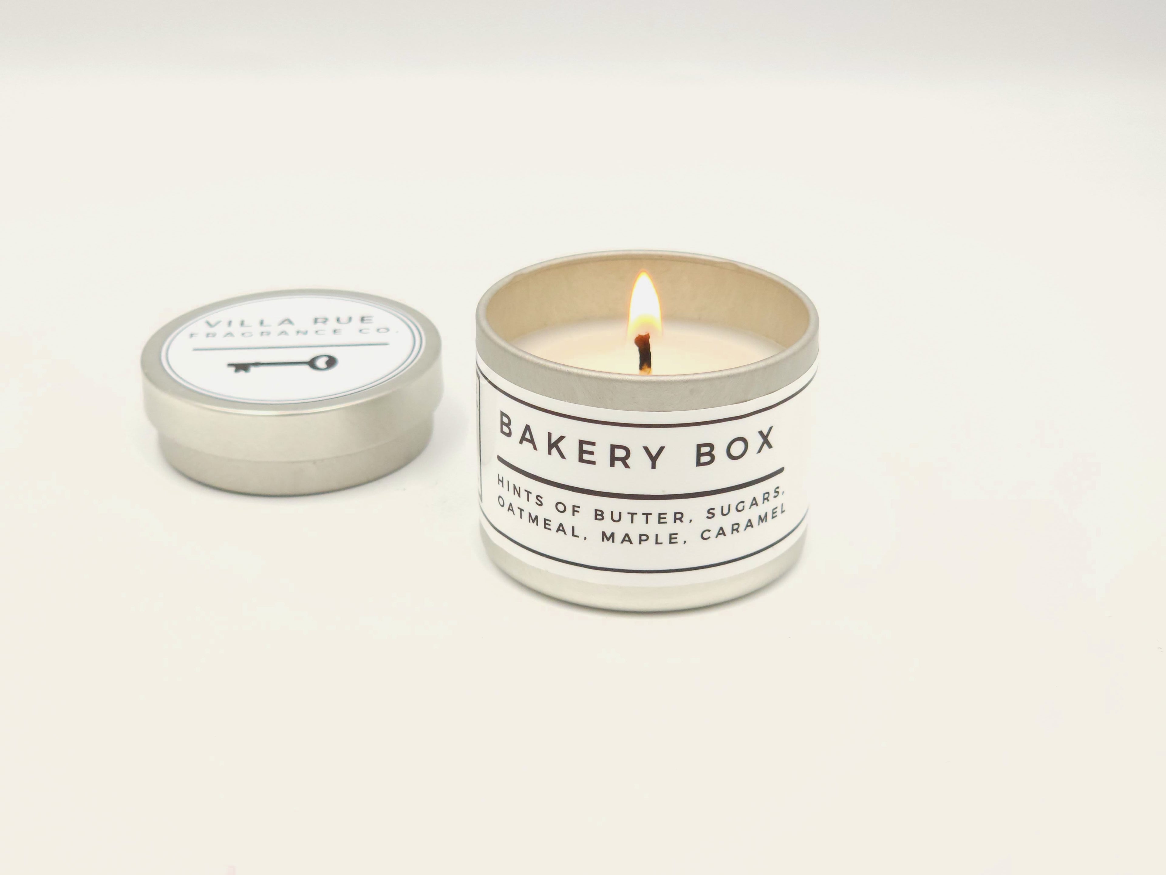 Villa Rue Bakery Box soy candle — 2oz Tin