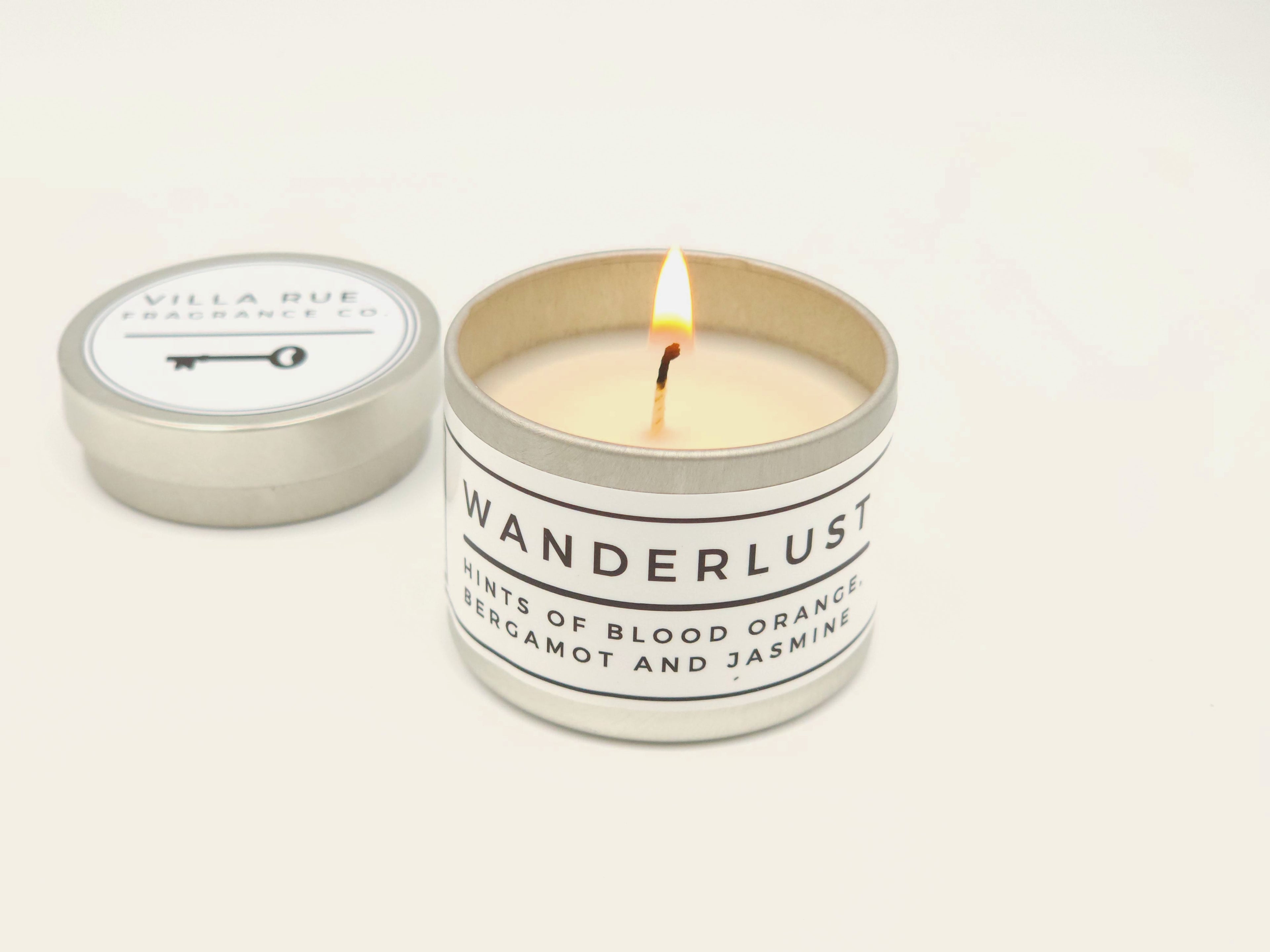 Villa Rue Wanderlust soy candle — 2oz Tin
