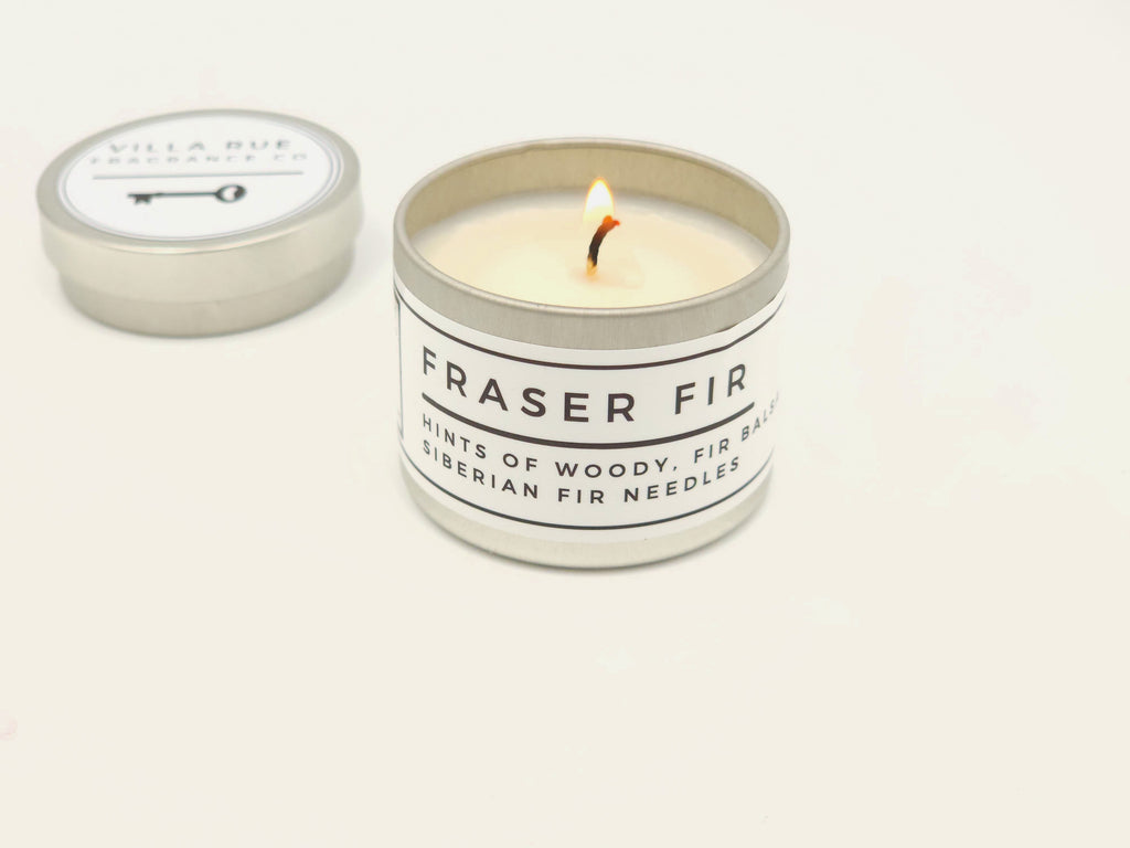 Villa Rue Fraser Fir soy candle — 2oz Tin