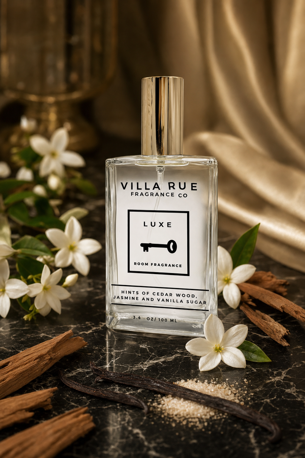 Villa Rue Luxe room & body mist — themed scene