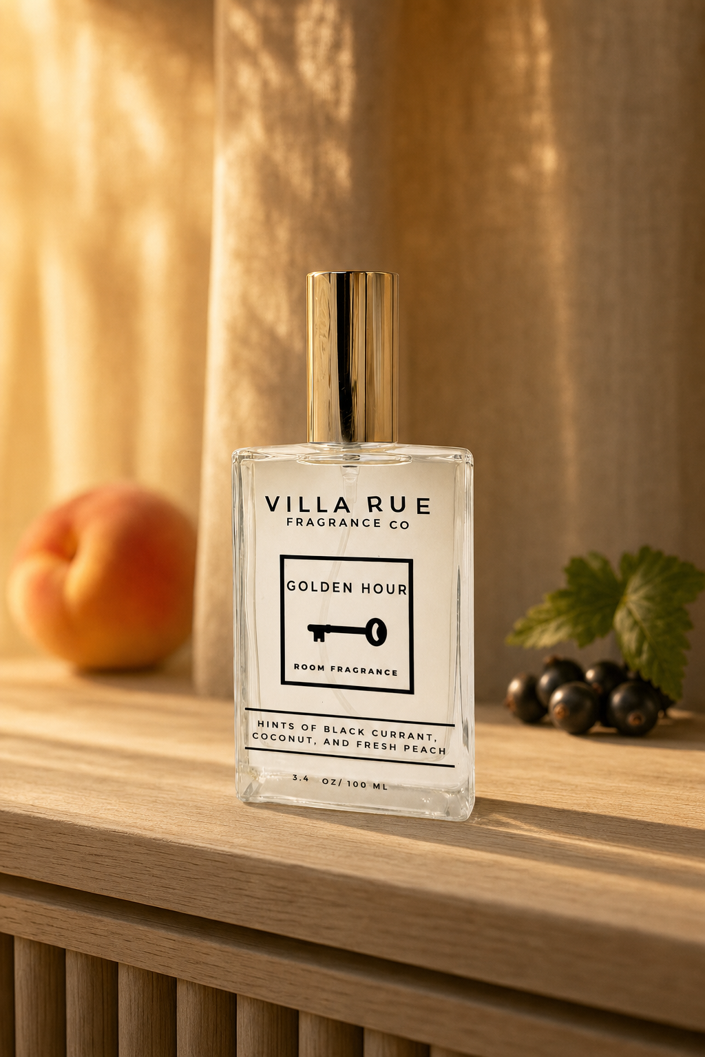 Villa Rue Golden Hour room & body mist — themed scene