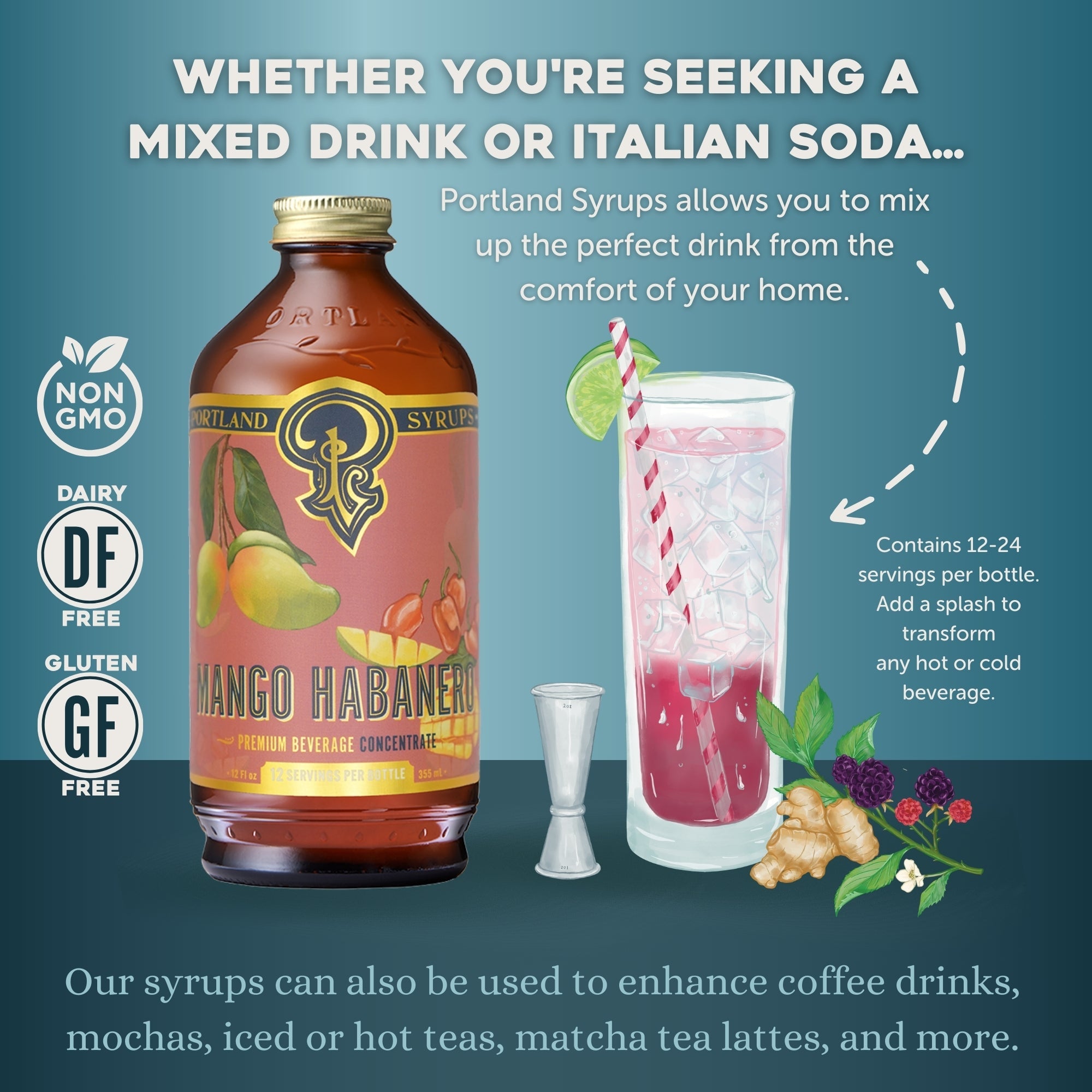 Portland Syrups Mango Habanero Syrup 12oz