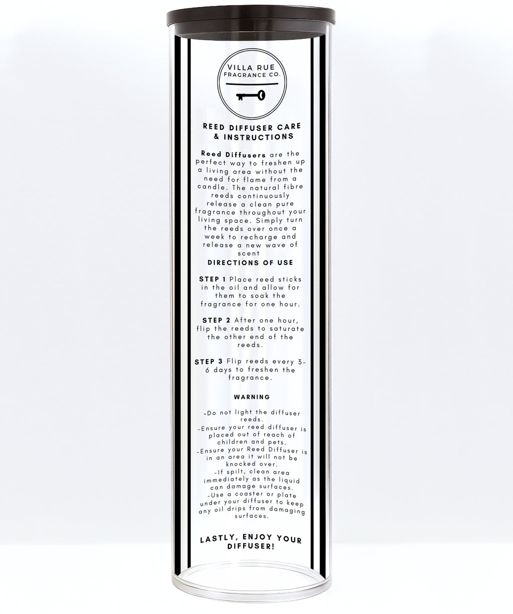 Villa Rue reed diffuser care instructions