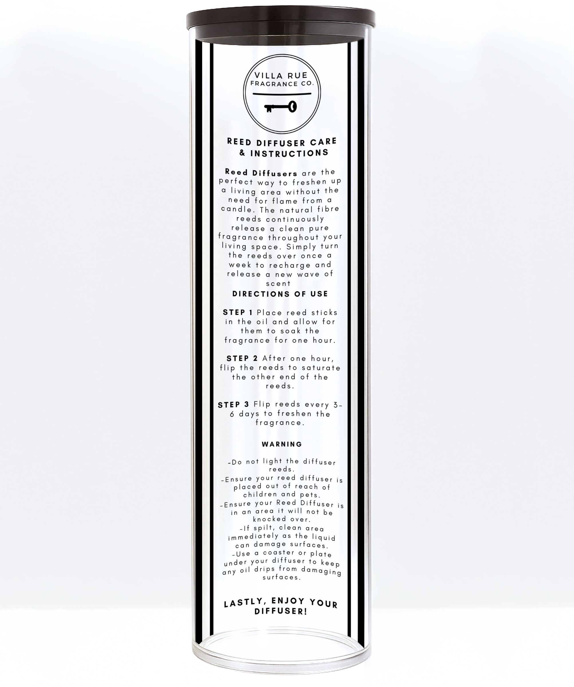 Villa Rue reed diffuser care instructions