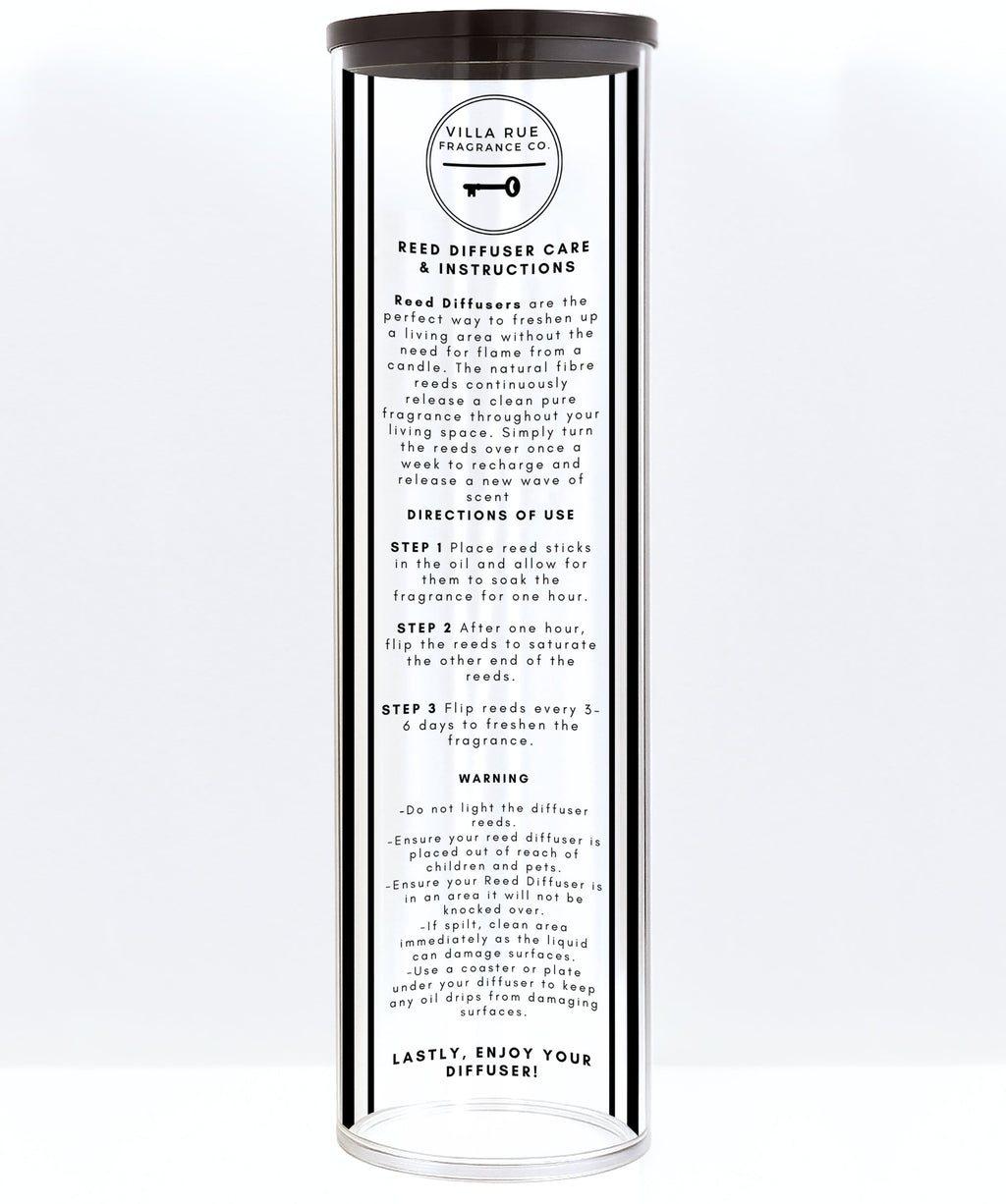 Villa Rue reed diffuser care instructions