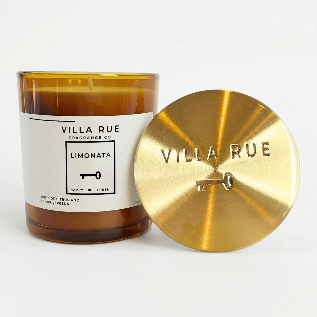 Villa Rue Limonata soy candle — 12oz Amber Jar