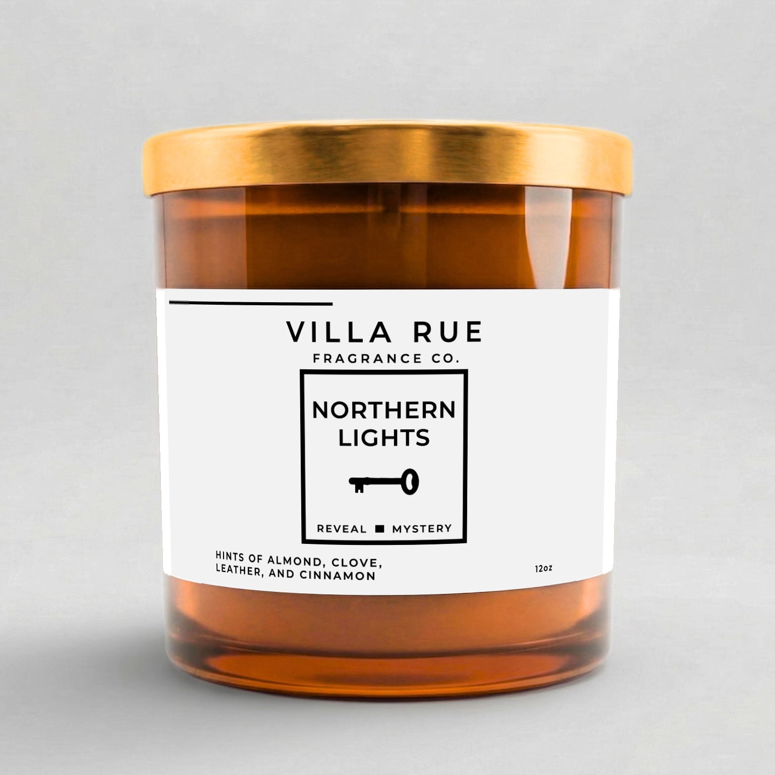 Villa Rue Northern Lights soy candle — 12oz Amber Jar