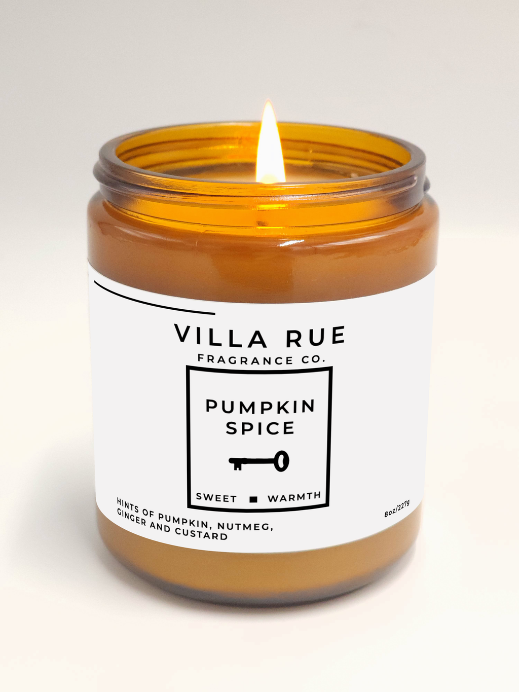 Villa Rue Pumpkin Spice soy candle — 8oz Amber Jar