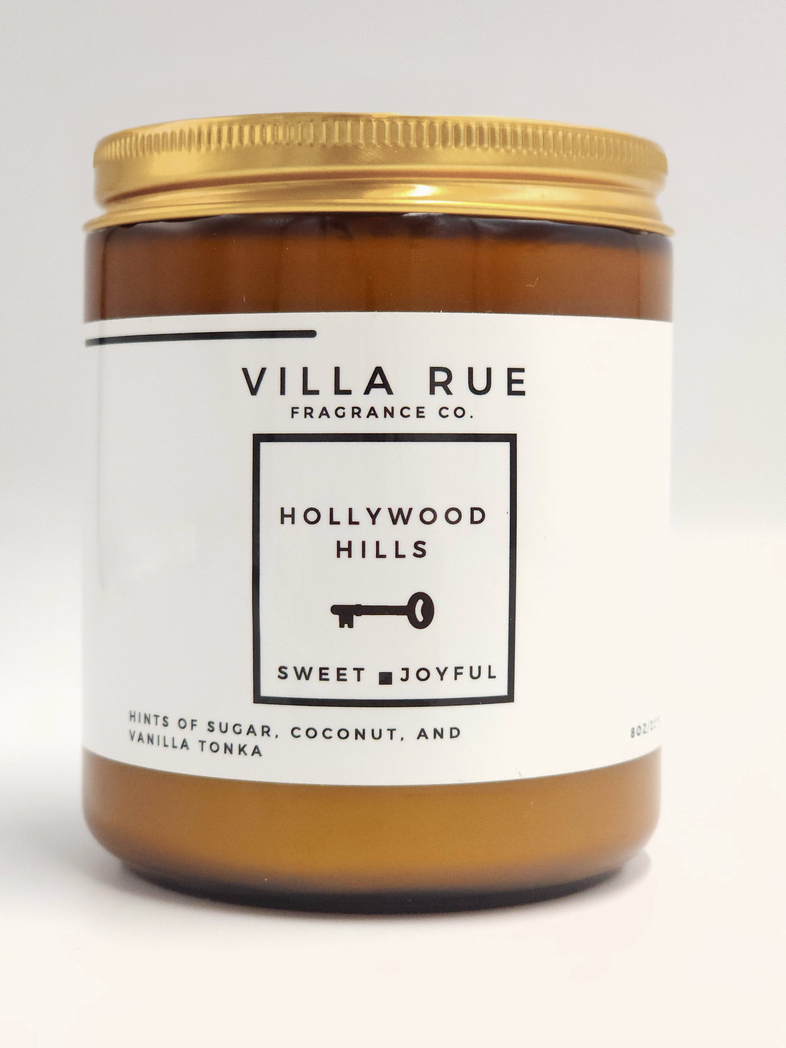 Villa Rue Hollywood Hills soy candle — 8oz Amber Jar