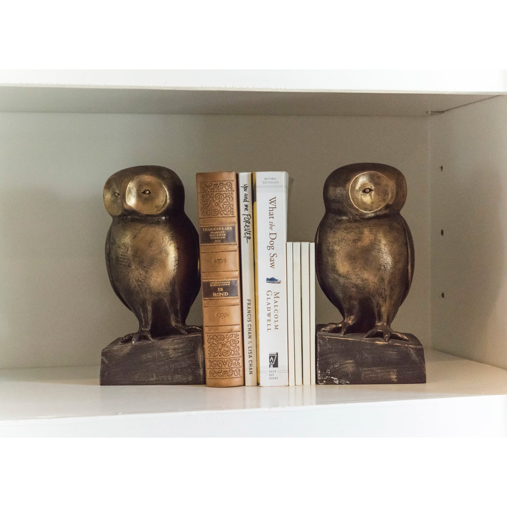 Sculpted Owl Bookends