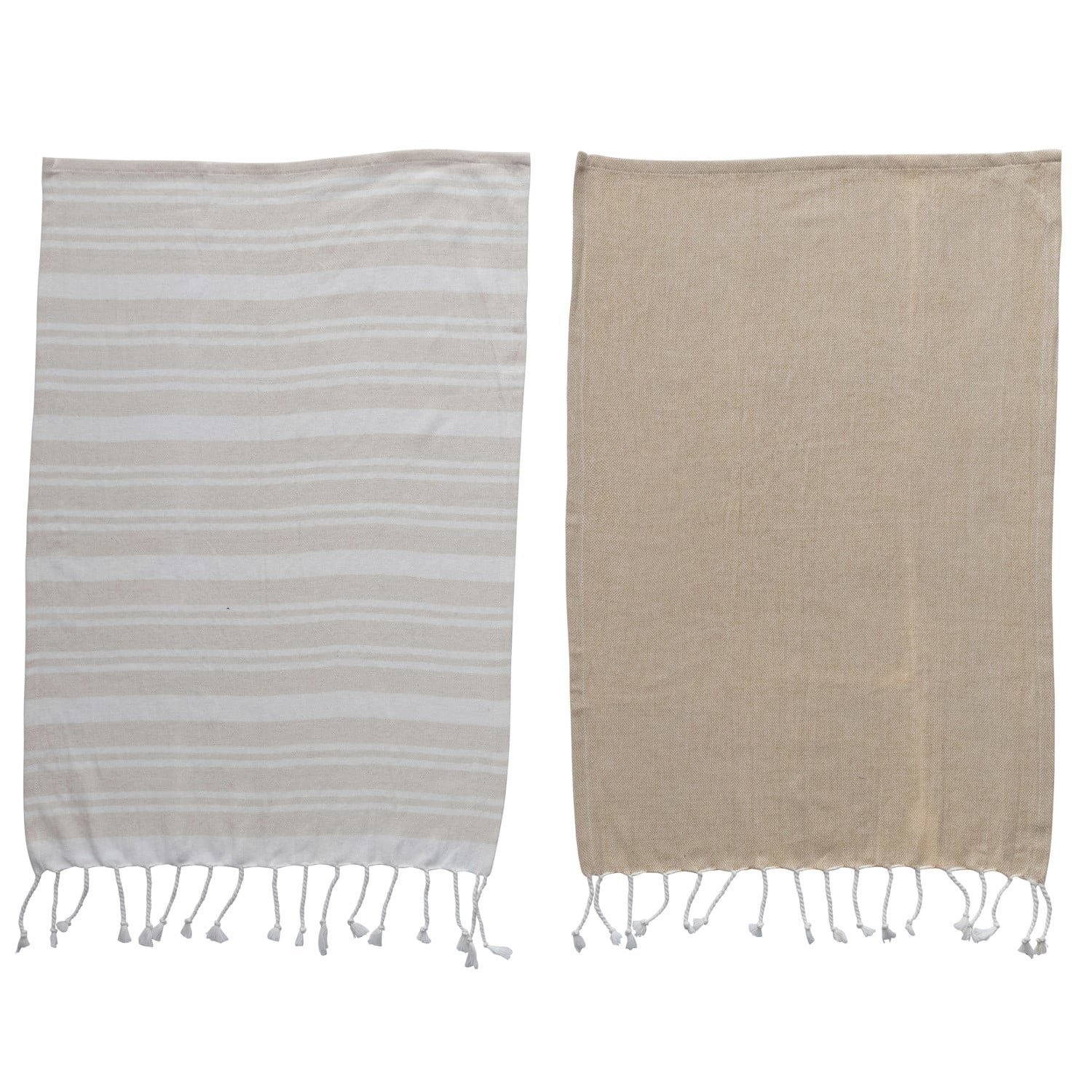Textured Fringe Cotton Tea Towel
