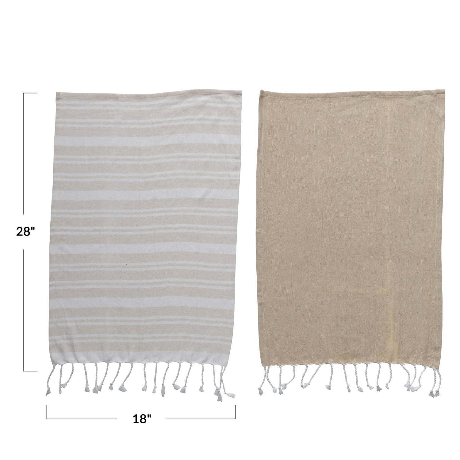 Textured Fringe Cotton Tea Towel