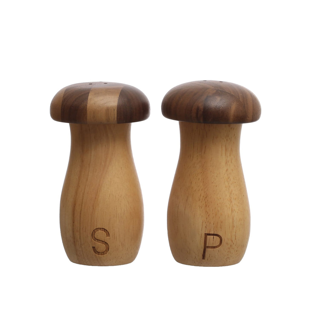 Natural Rubberwood Salt Shaker Set