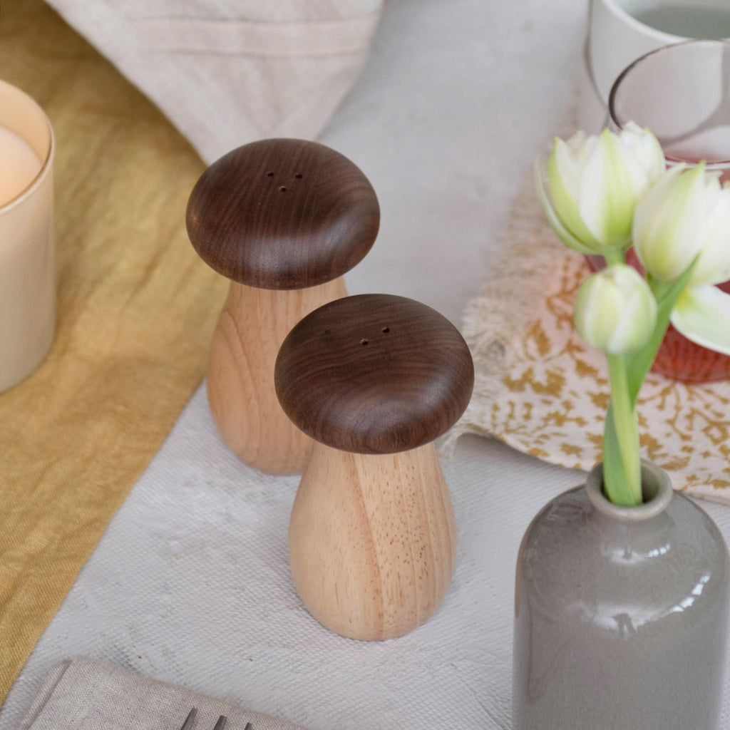 Natural Rubberwood Salt Shaker Set