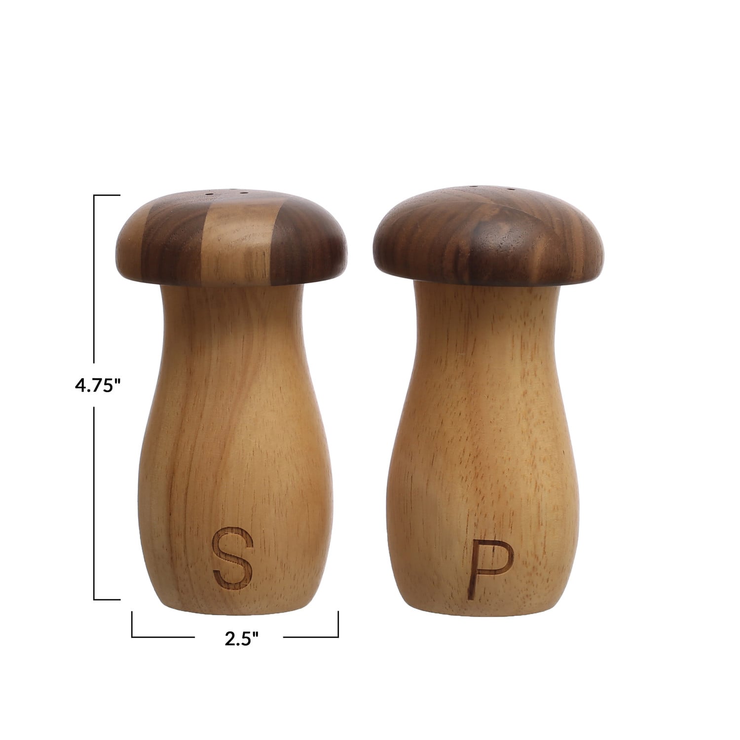 Natural Rubberwood Salt Shaker Set