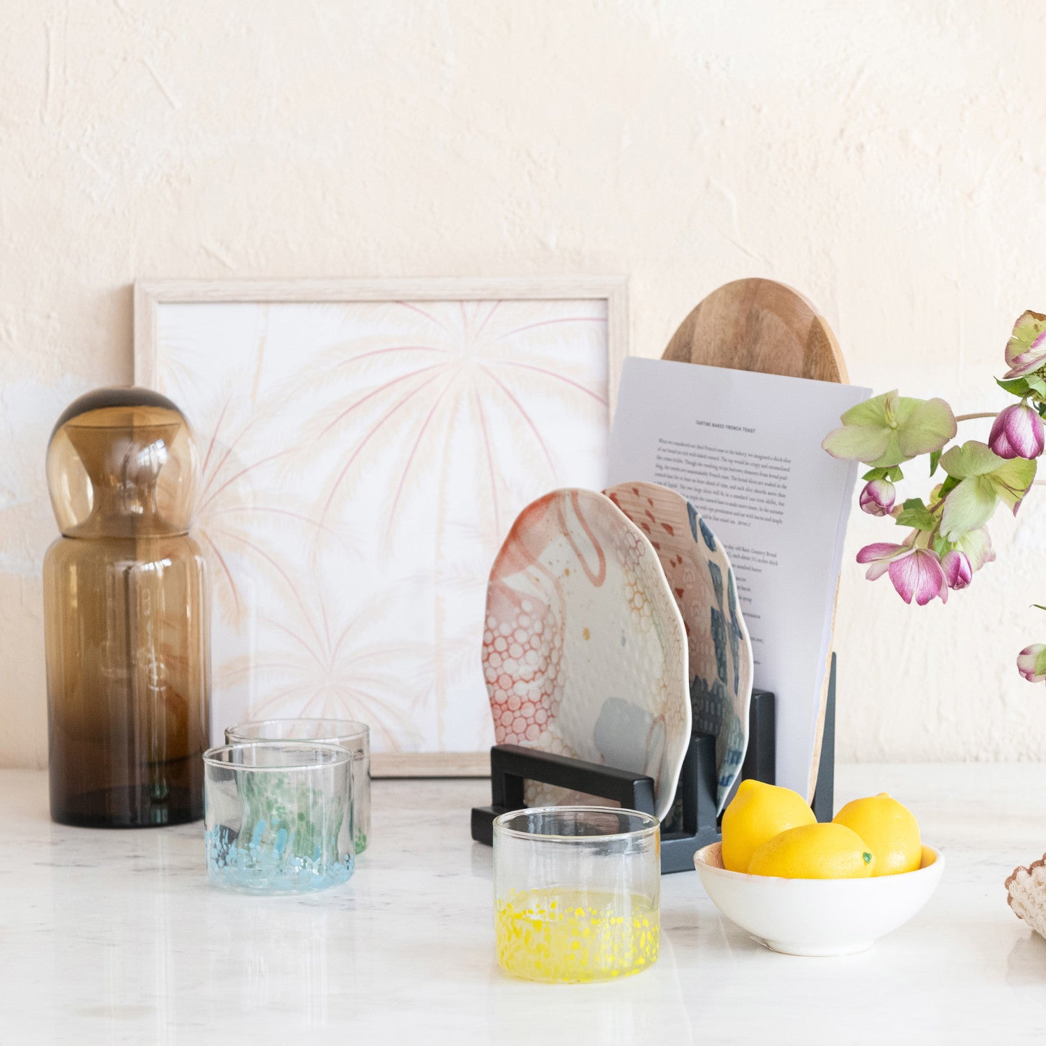 Triple Section Black Metal Countertop Stand