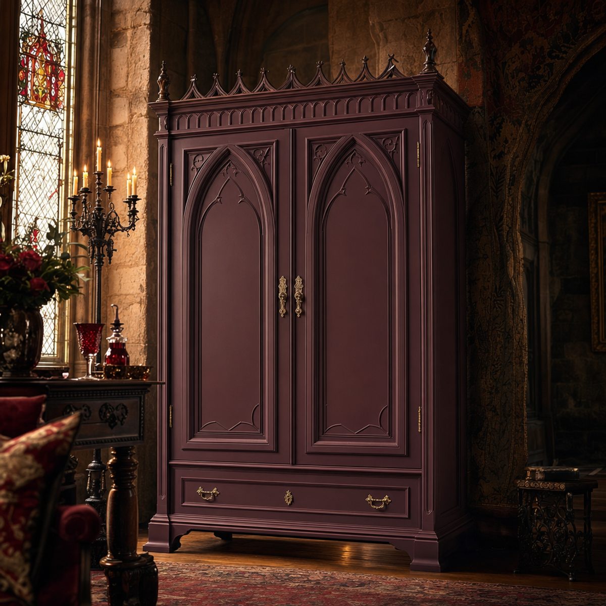 Wise Owl Chalk Synthesis Paint — Black Cherry — styled room