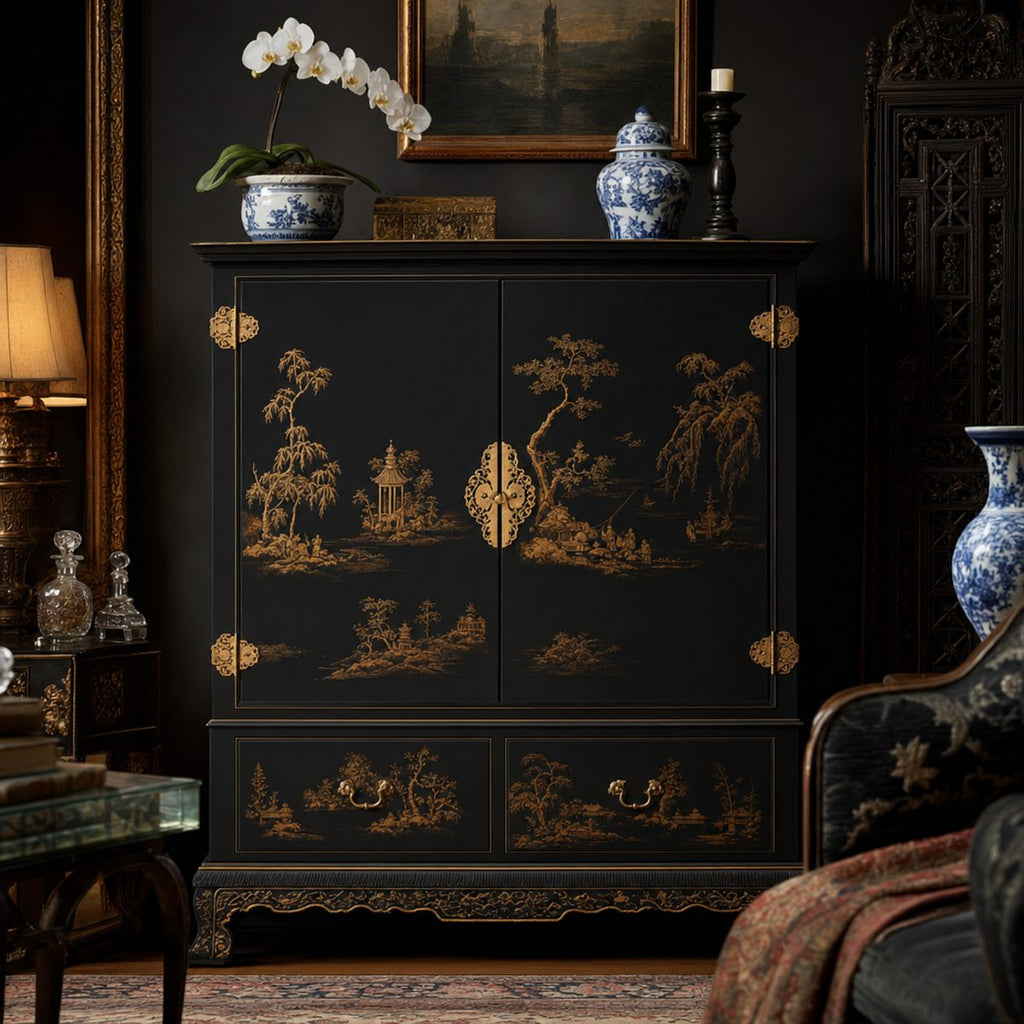 Wise Owl Chalk Synthesis Paint — Black — styled room