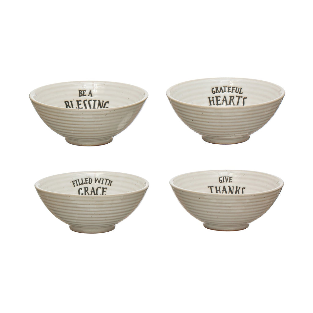 Stamped Stoneware Accent Bowl