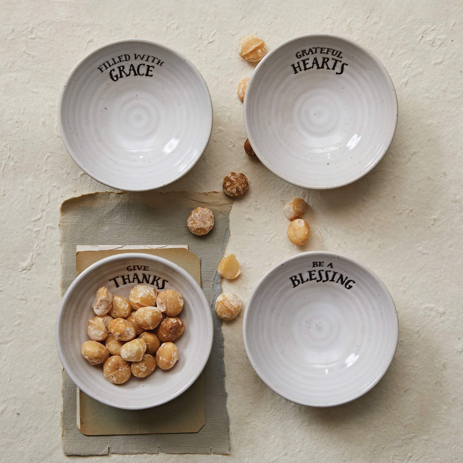 Stamped Stoneware Accent Bowl