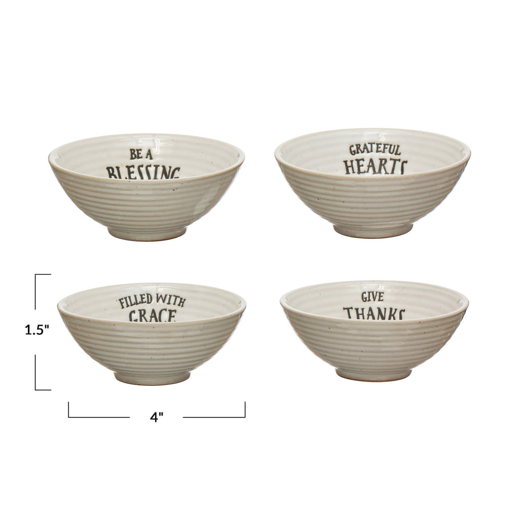 Stamped Stoneware Accent Bowl