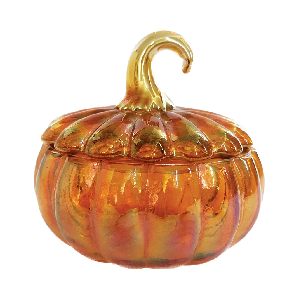 Amber Pumpkin Glass Jar