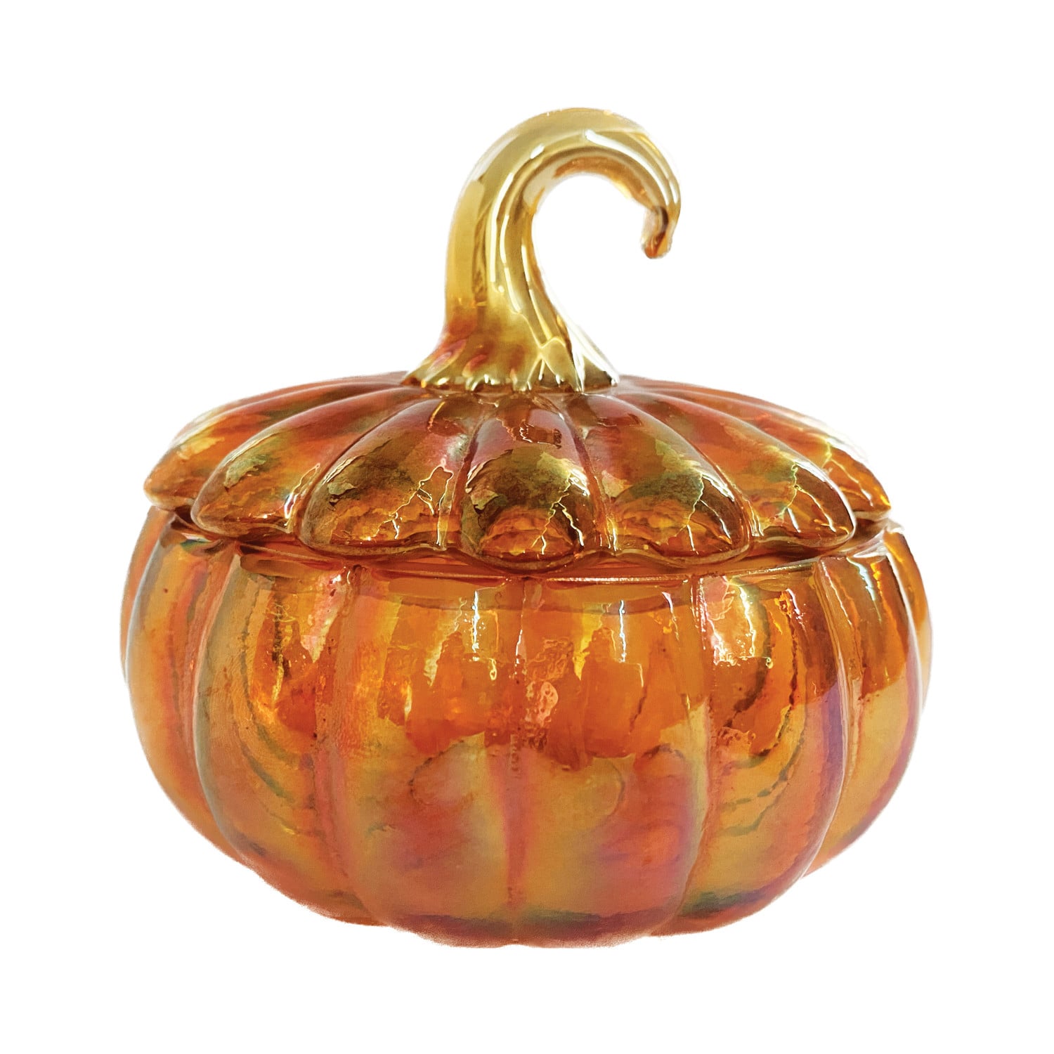 Amber Pumpkin Glass Jar
