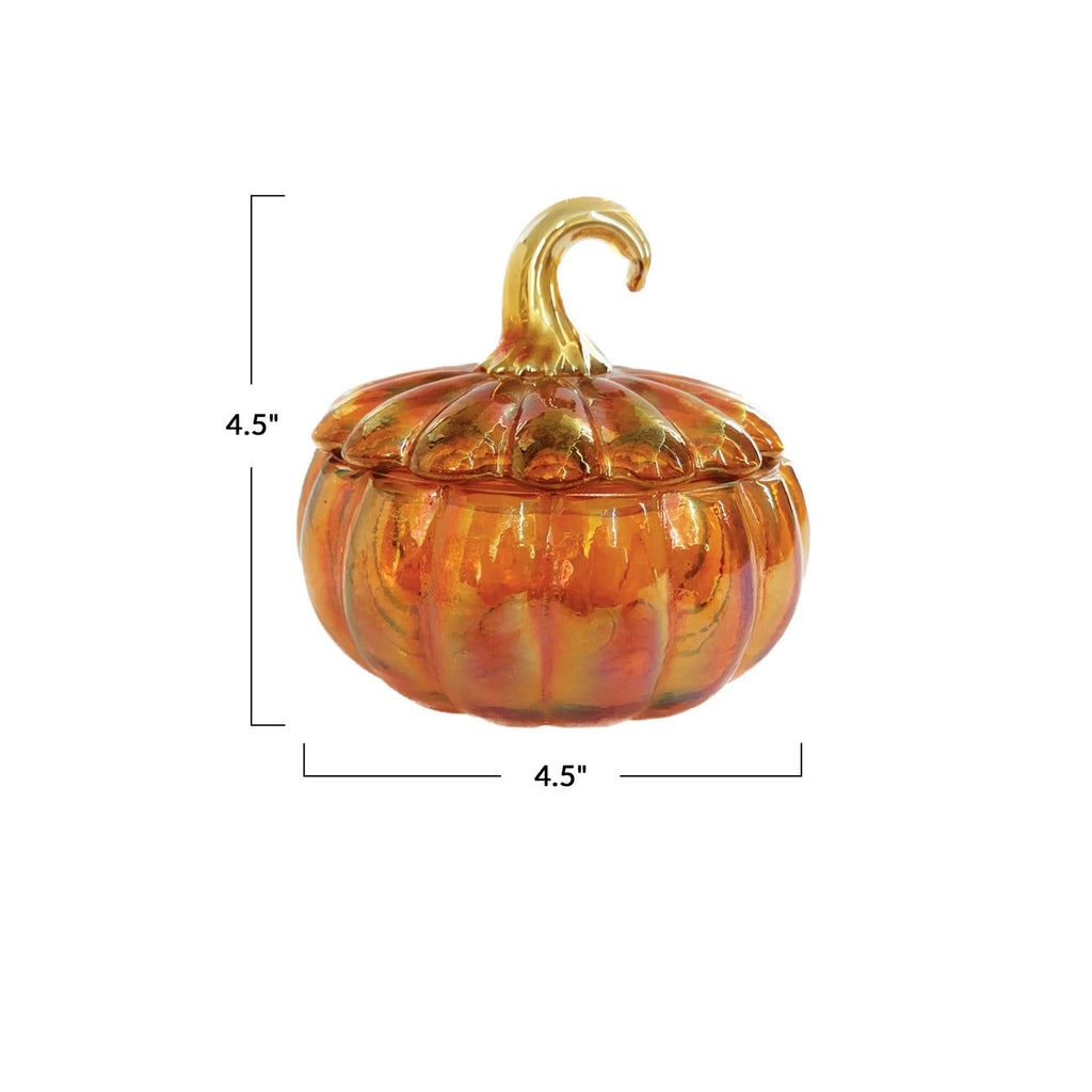 Amber Pumpkin Glass Jar